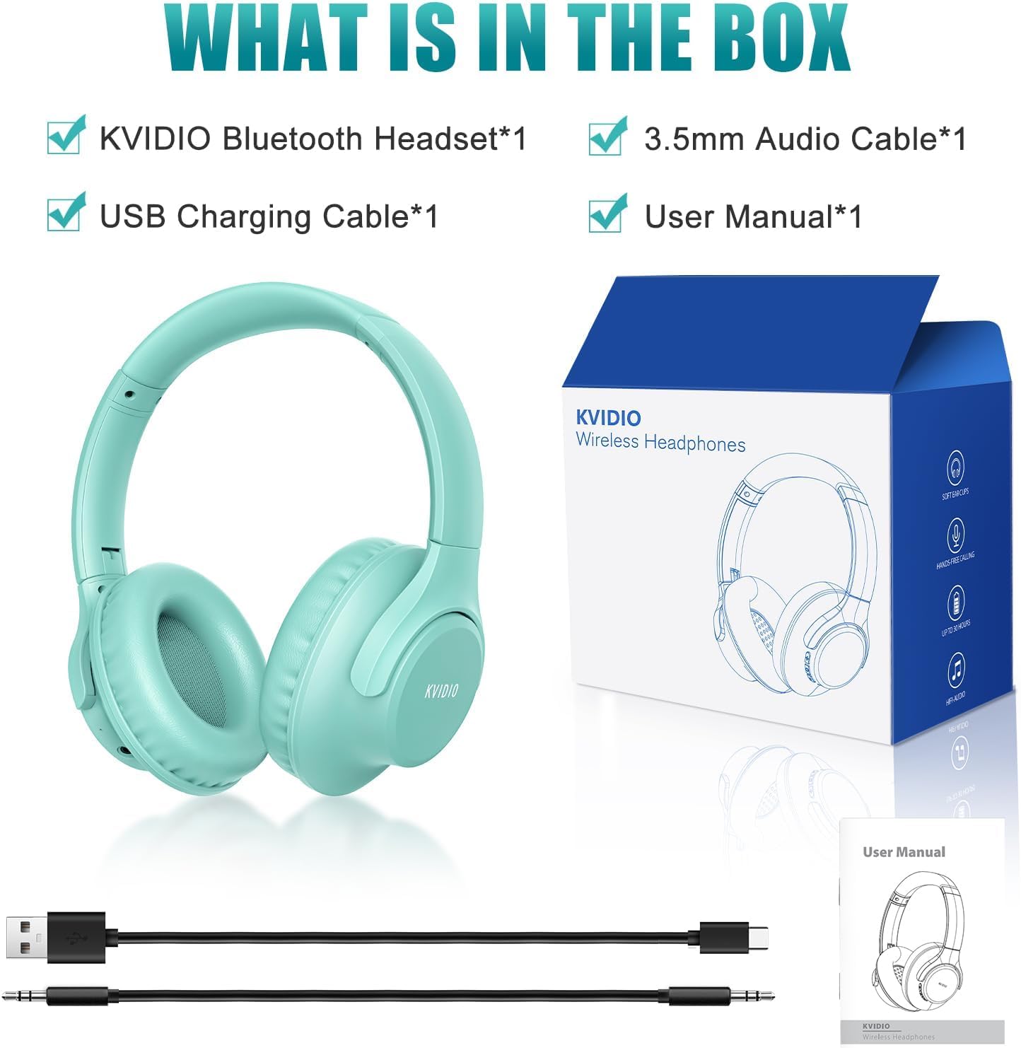 KVIDIO ProBass 65H Wireless Headphones - Travel Ready! - Small Enterprise