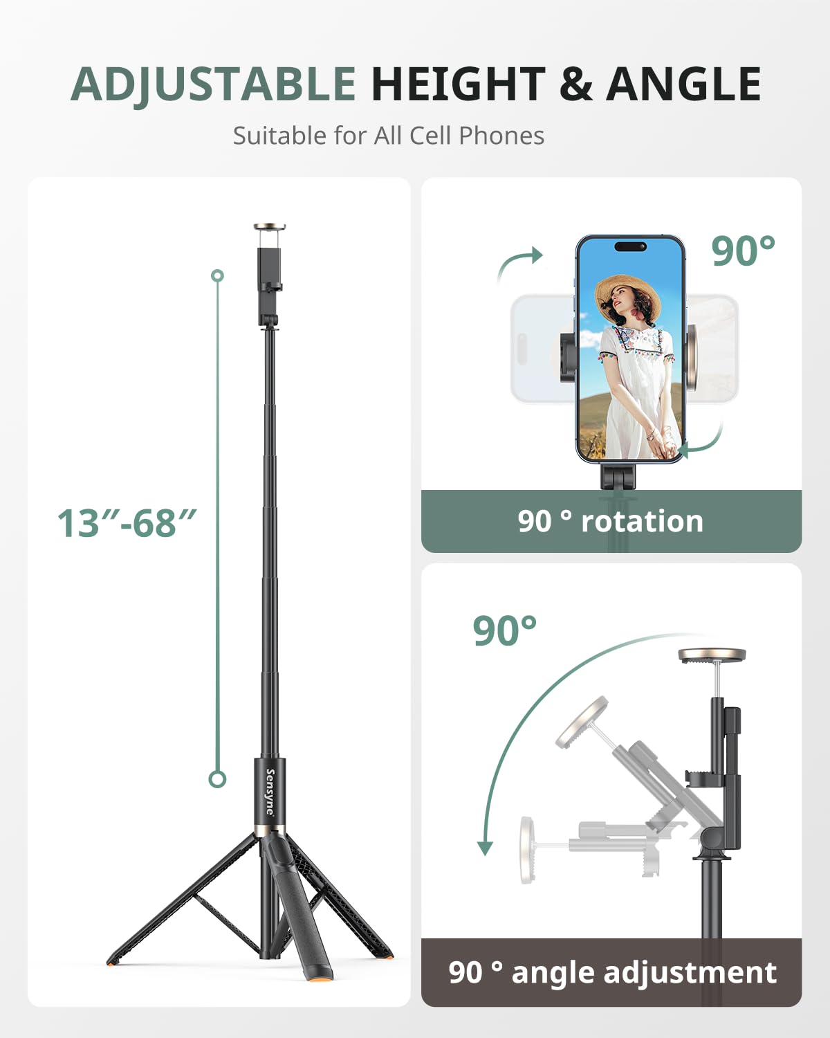 Sensyne 60 All-in-One Phone Tripod & Selfie Stick - Small Enterprise