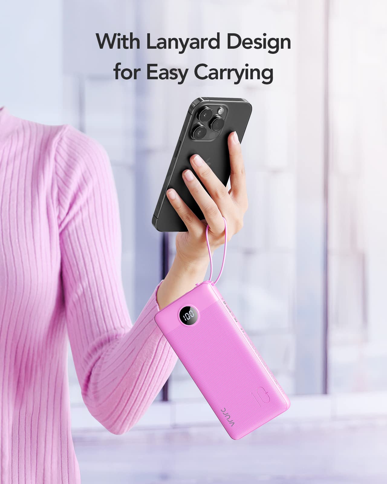ChargeMate 10000mAh: Portable Power Bank for All Devices - Pink - Small Enterprise