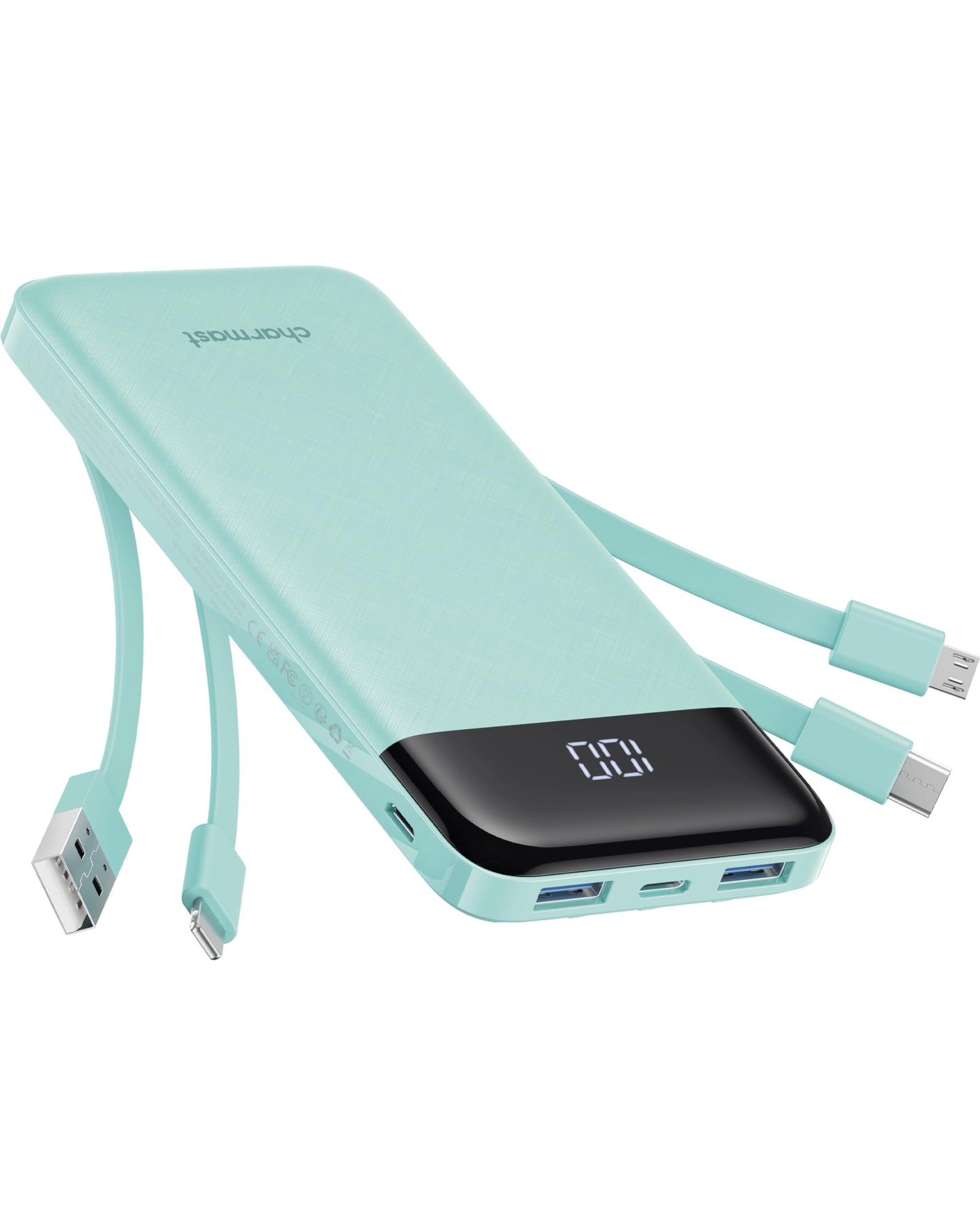 TravelMax 10K: Slim Power Bank w/ Built-in Cables - Small Enterprise