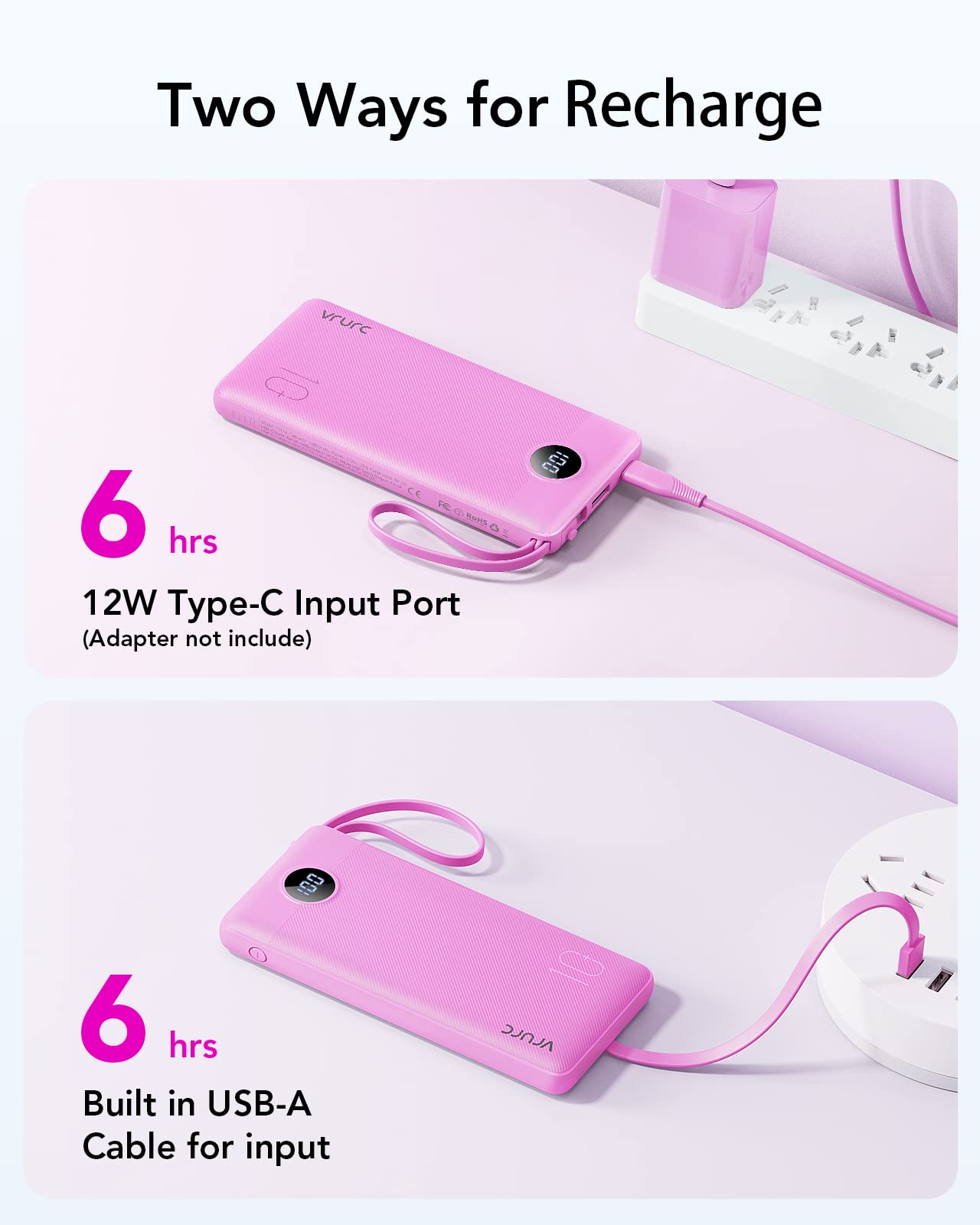 ChargeMate 10000mAh: Portable Power Bank for All Devices - Pink - Small Enterprise