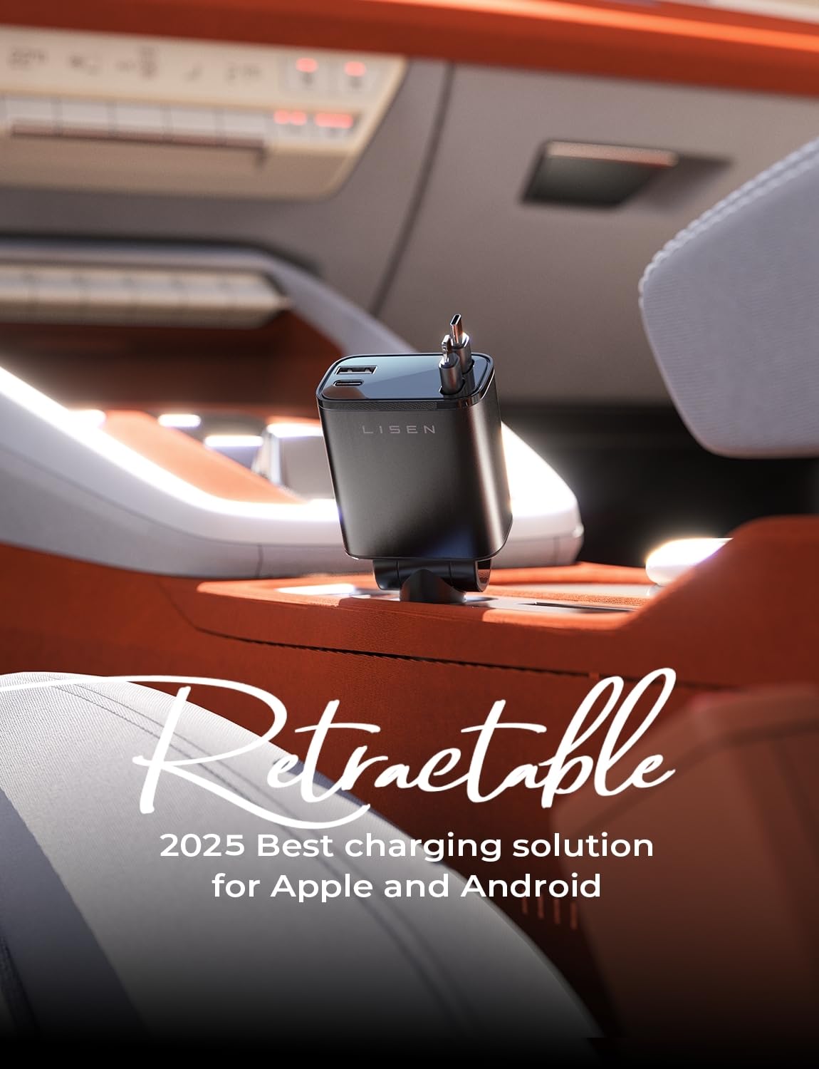 LISEN AutoCharge Pro: 69W Retractable USB C Adapter - Small Enterprise