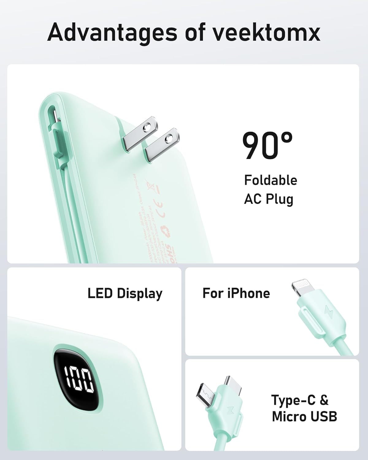 VEEKTOMX SlimCharge 10K: Ultimate Travel Power Bank - Small Enterprise