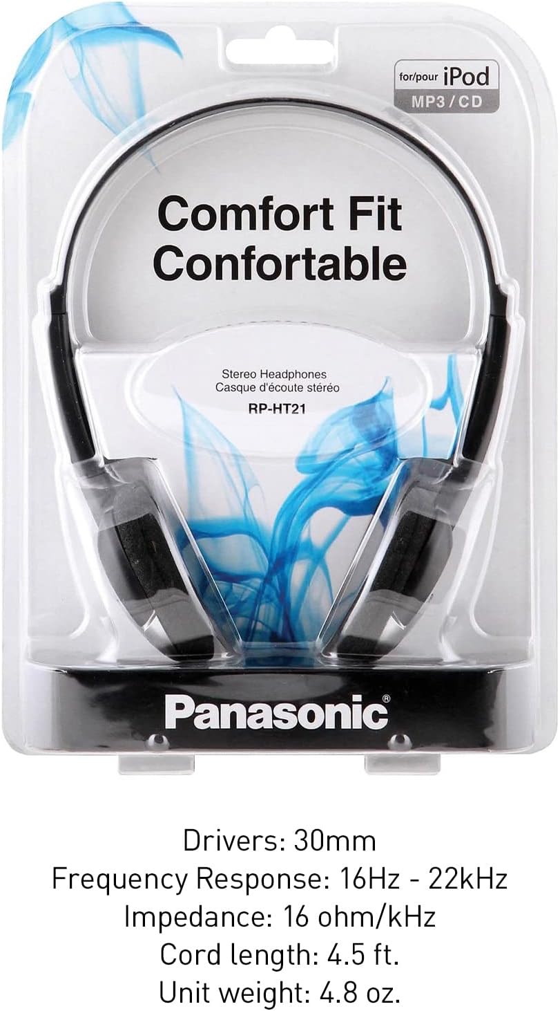 Panasonic RP-HT161-K: Lightweight Bass-Enhanced Headphones - Small Enterprise