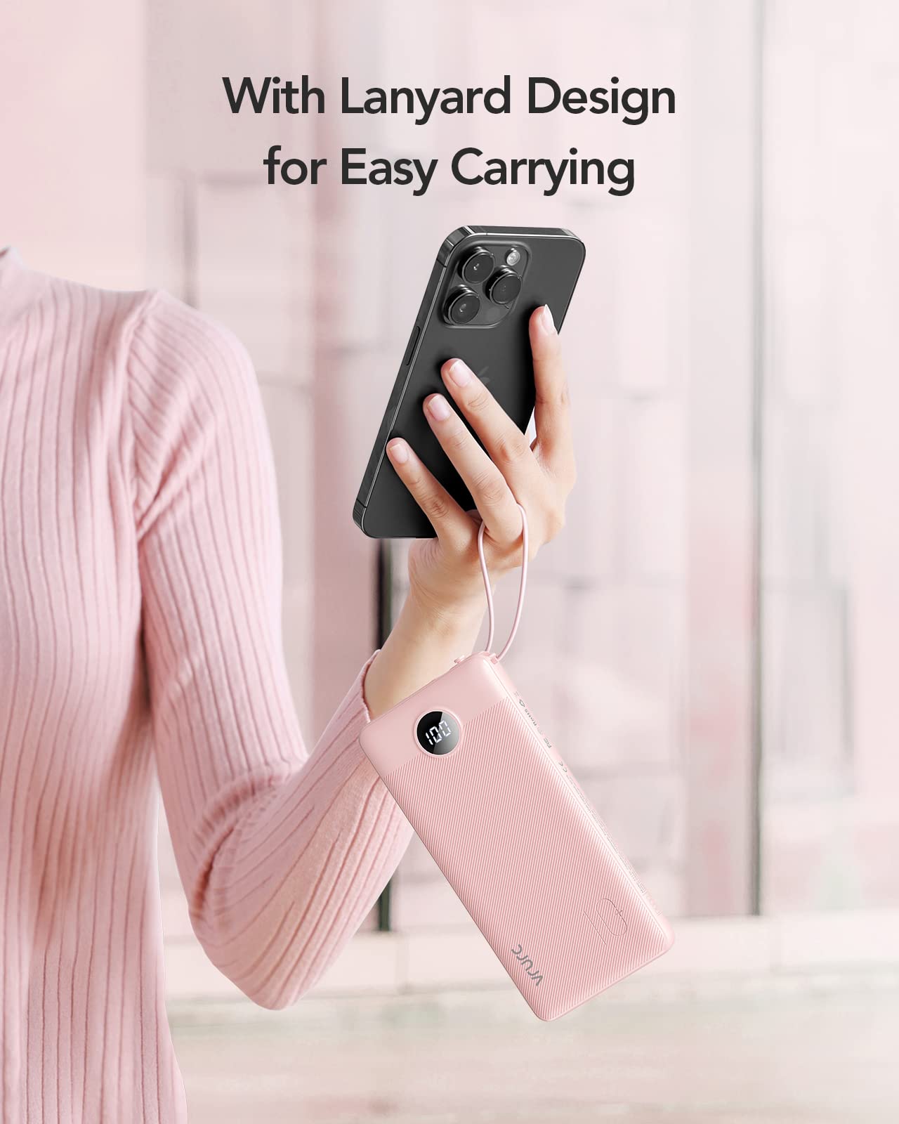 ChargeMate 10000mAh: Portable Power Bank for All Devices - Pink - Small Enterprise
