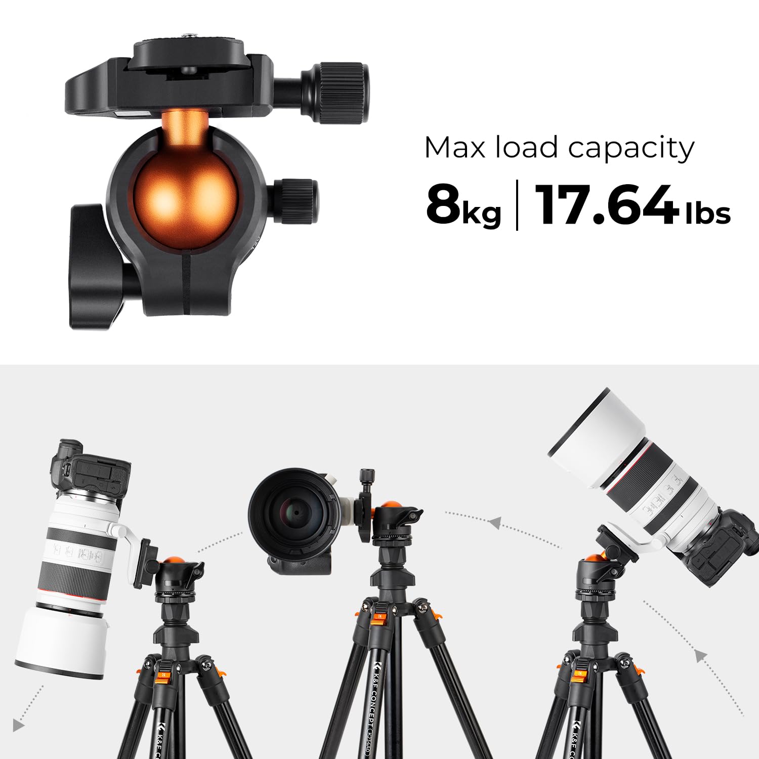 K&F Travel Pro 64 Tripod with 360° Ball Head - Small Enterprise