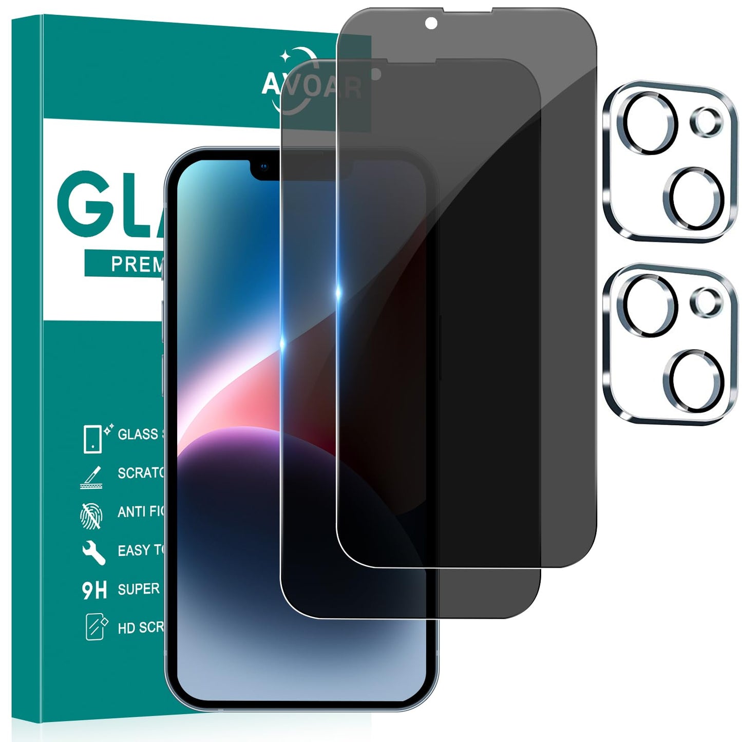 iGuard 2-Pack Privacy Screen Protector for iPhone 14/13 - Small Enterprise