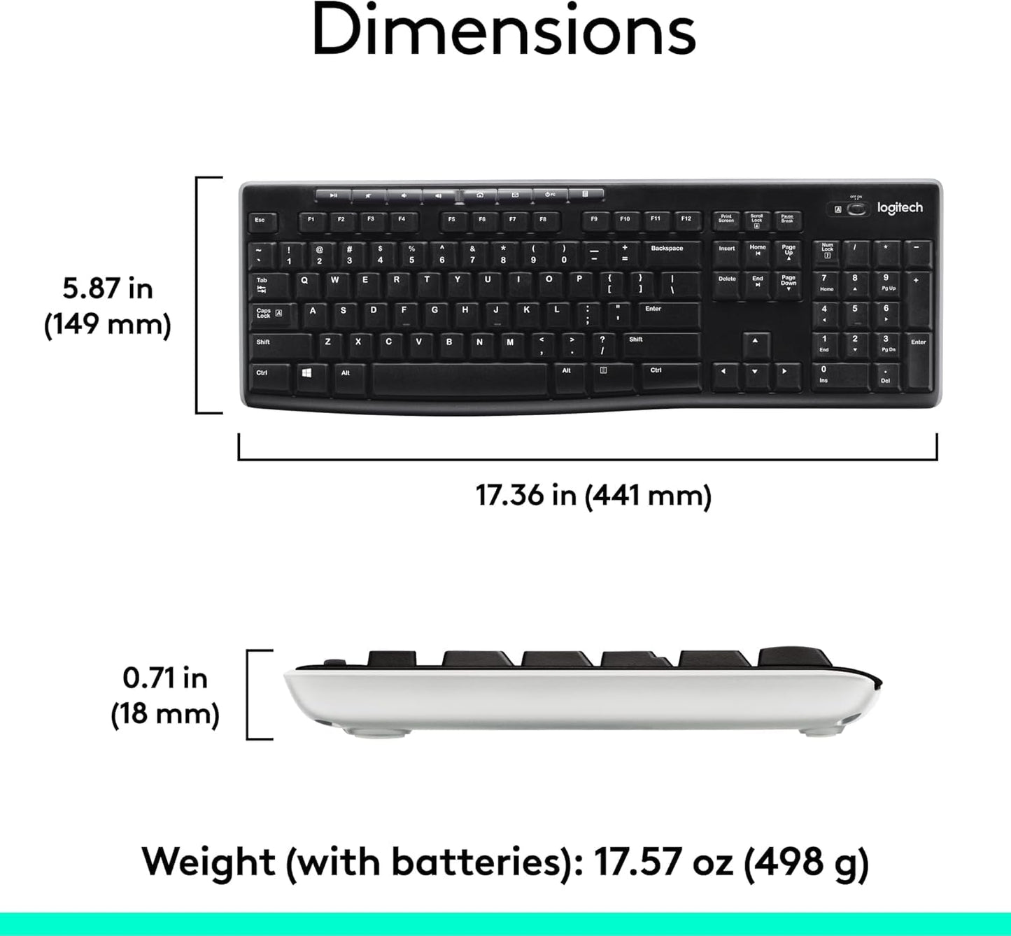 Logitech MK270 Wireless Keyboard-Mouse Duo - Black