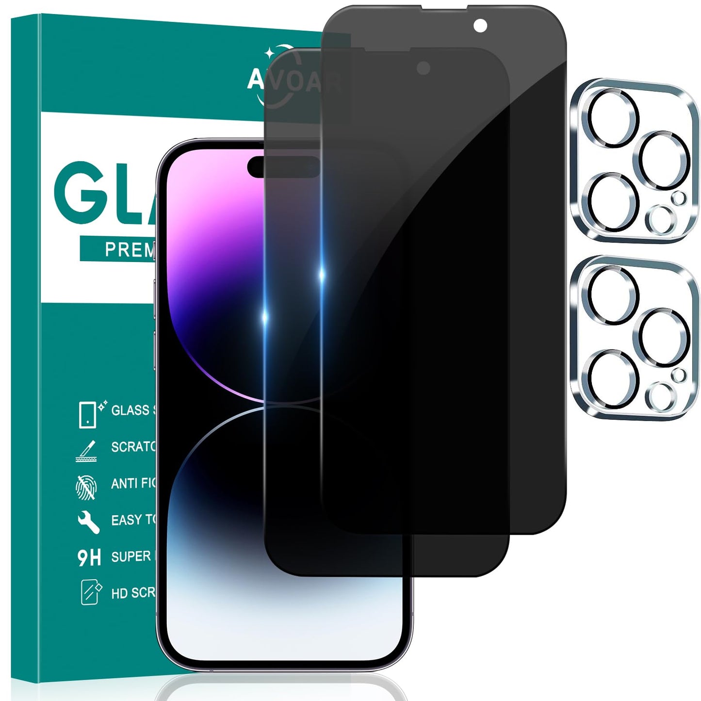 iGuard 2-Pack Privacy Screen Protector for iPhone 14/13 - Small Enterprise