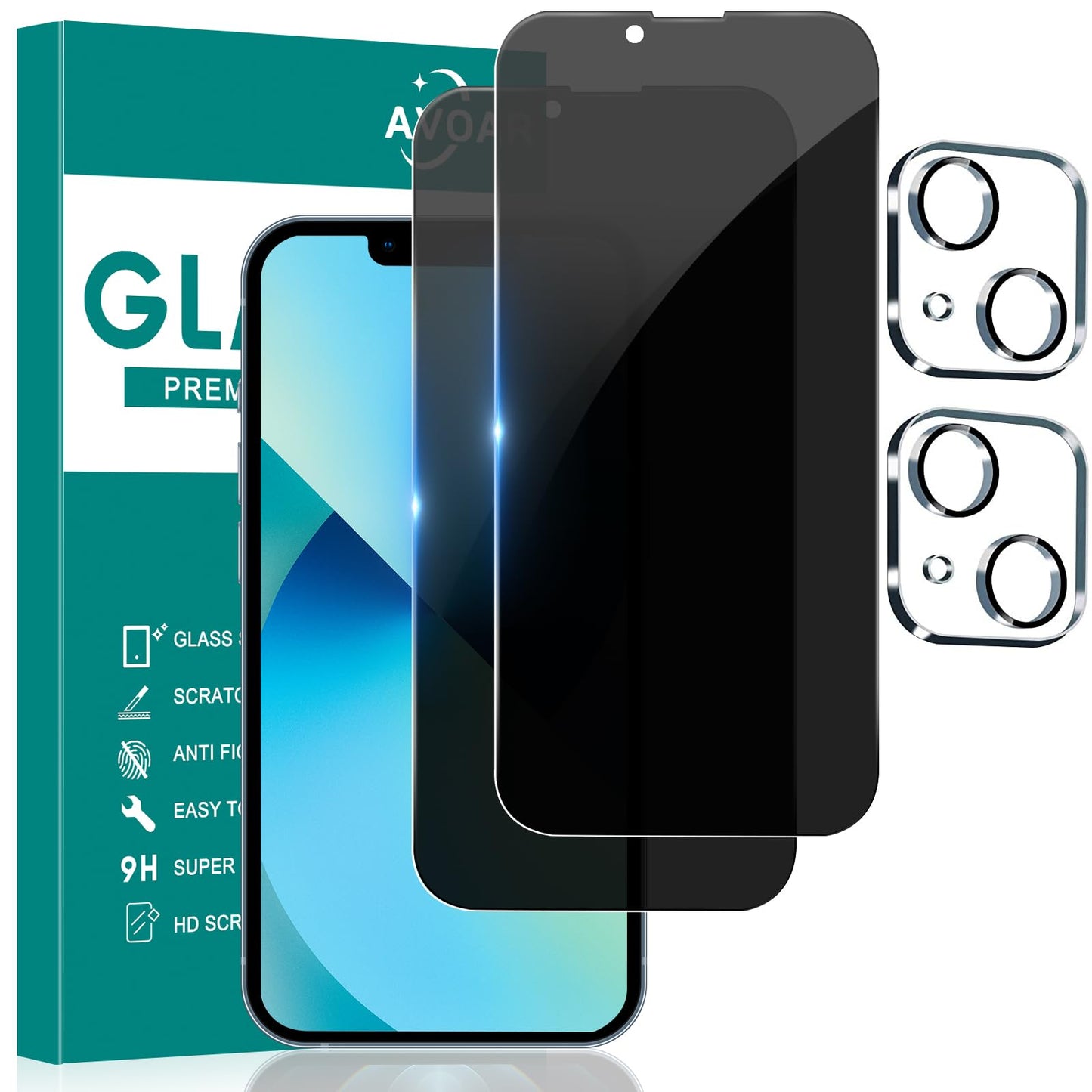 iGuard 2-Pack Privacy Screen Protector for iPhone 14/13 - Small Enterprise