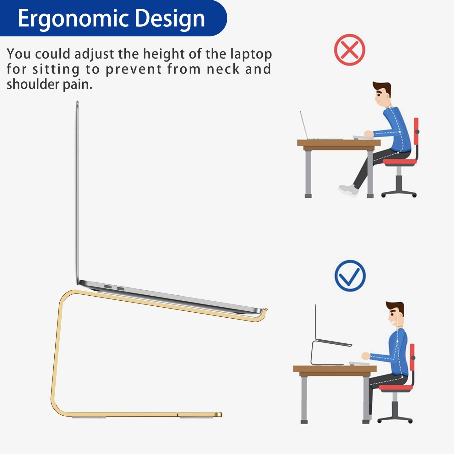 ElevatePro Aluminum Laptop Stand - Ergonomic & Stylish