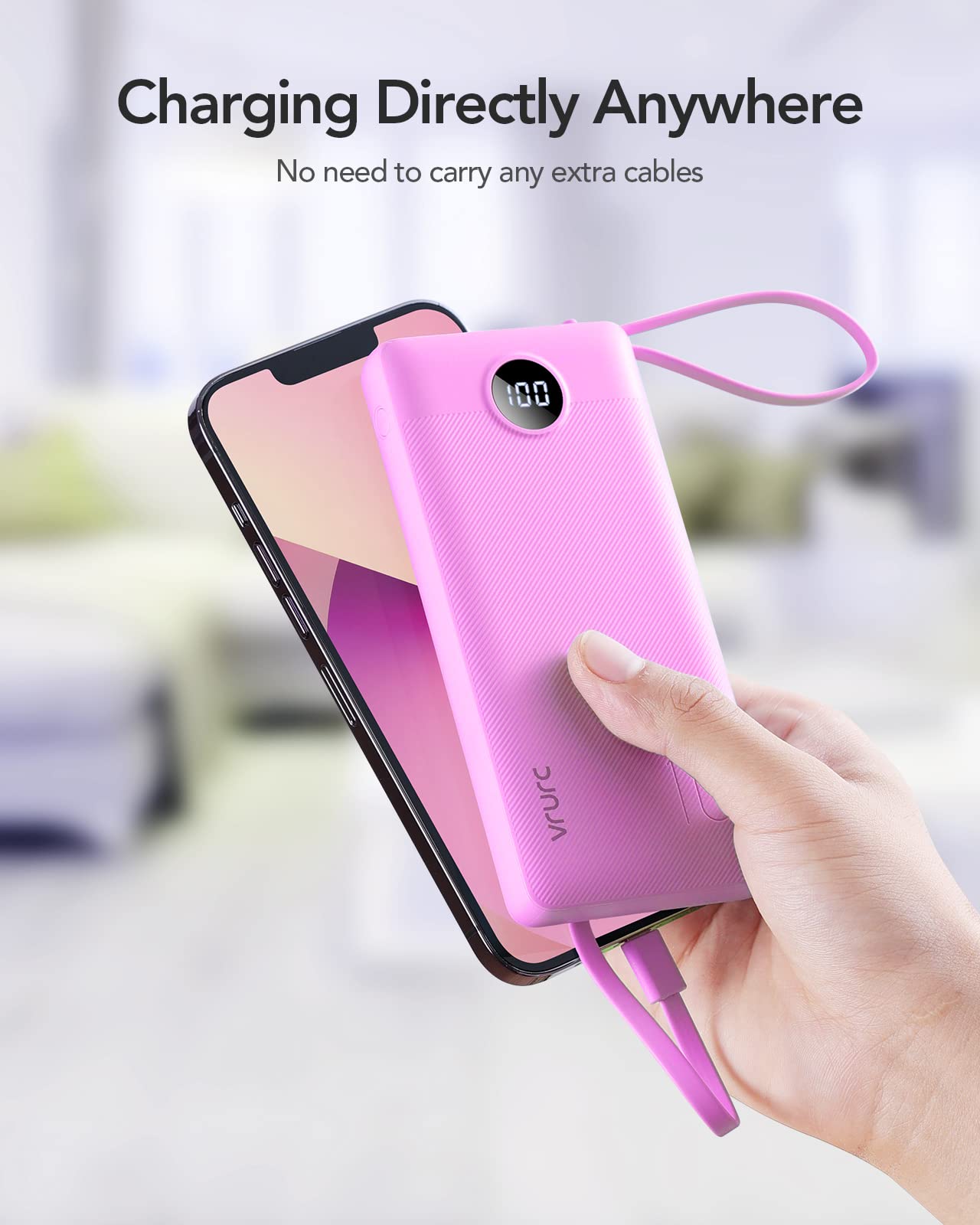 ChargeMate 10000mAh: Portable Power Bank for All Devices - Pink - Small Enterprise