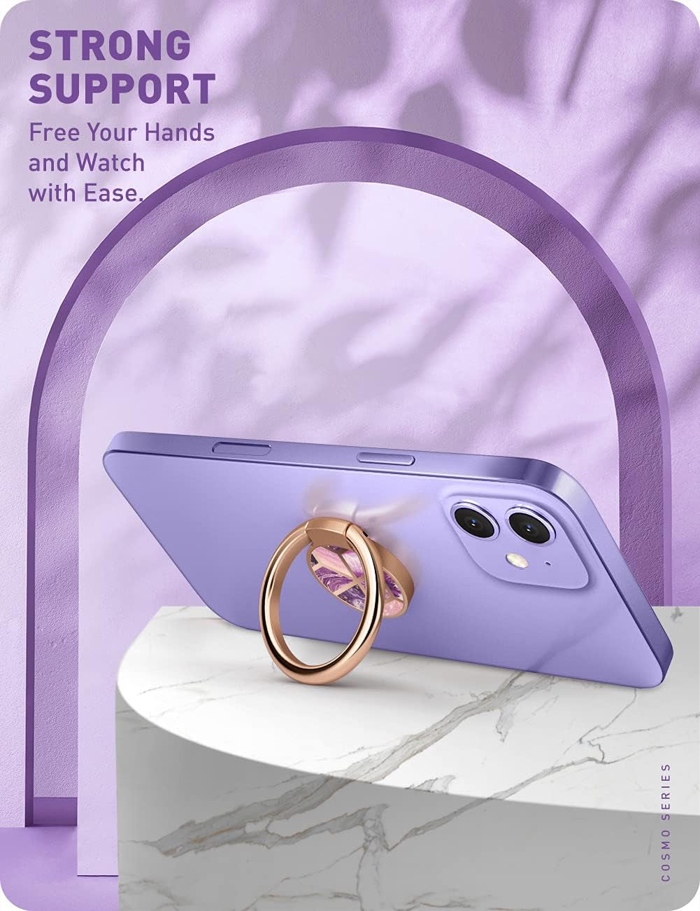 I-Blaosn 360 Degree Rotating Phone Ring Holder with Sparkling Design for Iphone and Android Smartphones (Ameth)