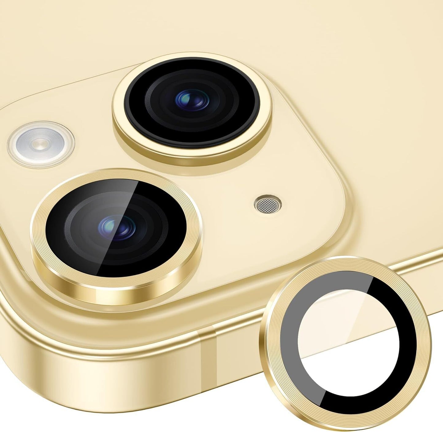 For Iphone 16 15 Pro Max plus Metal Ring Tempered Glass Camera Lens Protector