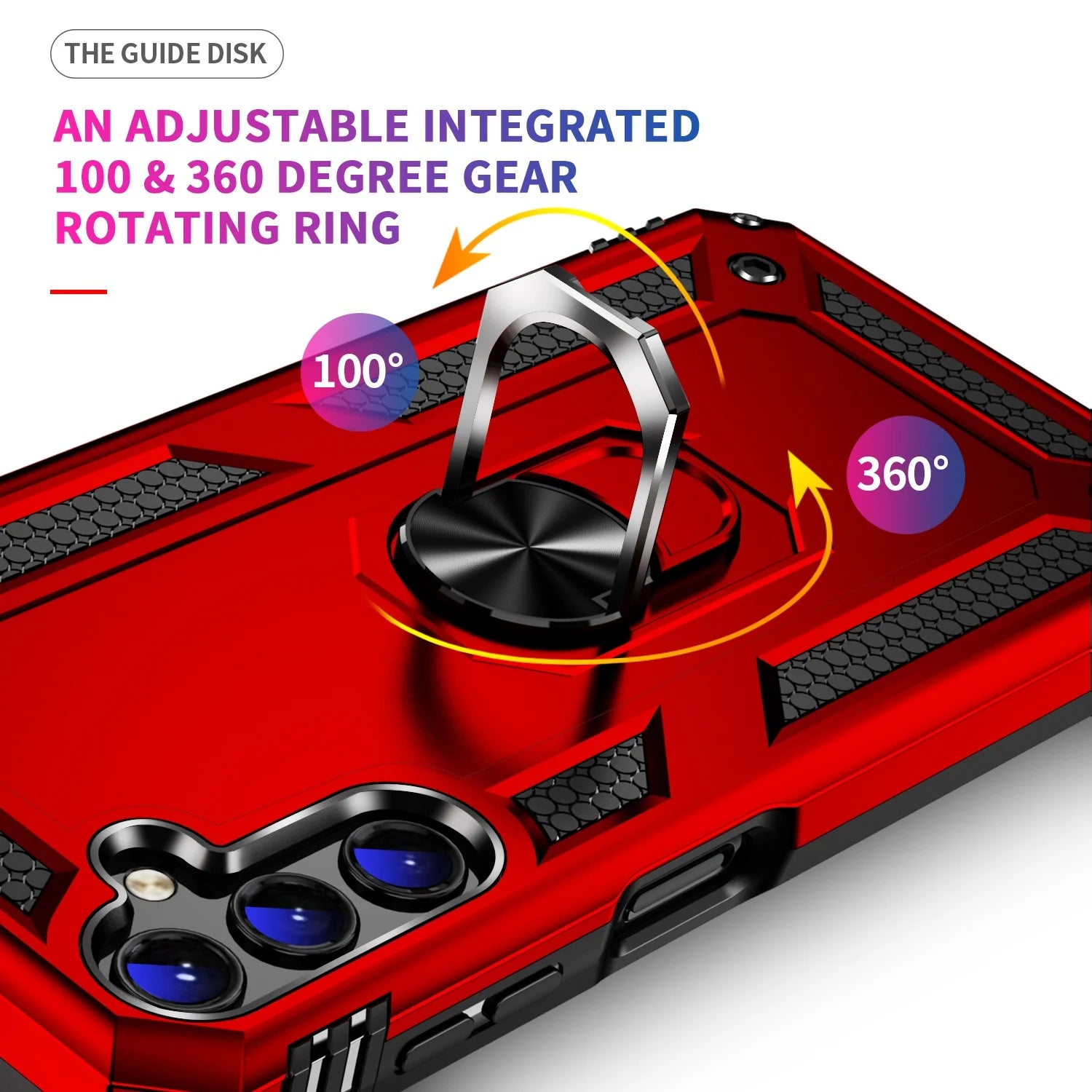 for Samsung Galaxy A15 5G Phone Case, with Tempered Glass Screen Protector, Impact Resistant Metal Ring Magnetic Support Kickstand Drop Protector Cover for Galaxy A15 5G (Blue)