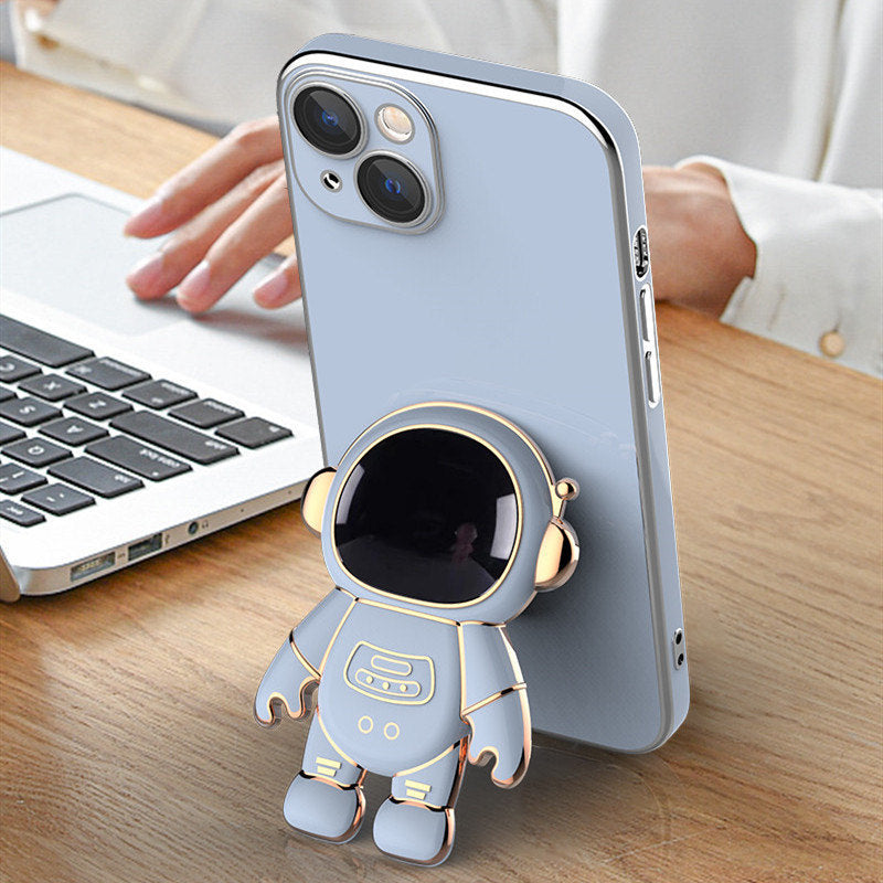 3D Astronaut Phone Case Anti-Drop Electroplating Bracket - Small Enterprise