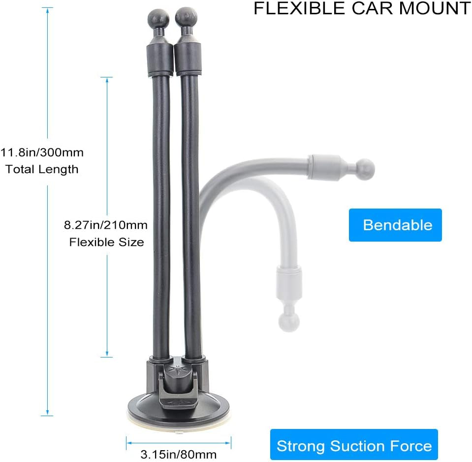 Dual Phone Holder for Car, Phone Mount for Truck Windshield/Dashboard Compatible with Iphone 11/Xs/Xr/X/8 Plus/8/7/6, Samsung Note 10+/10/9/8/7, HTC, LG and More 3.5-6.5 Inch Cell Phone