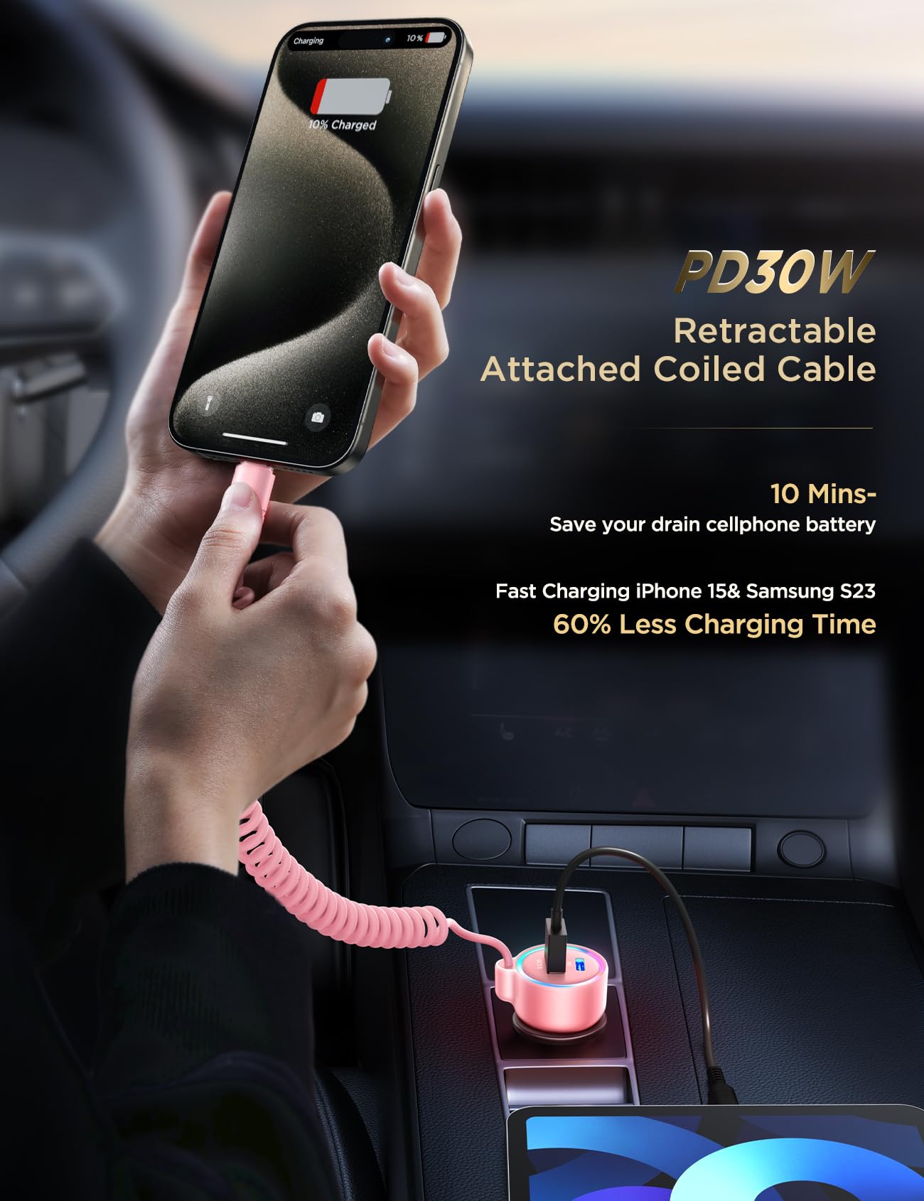 TurboCharge 72W Car Adapter: iPhone & Galaxy Ready!