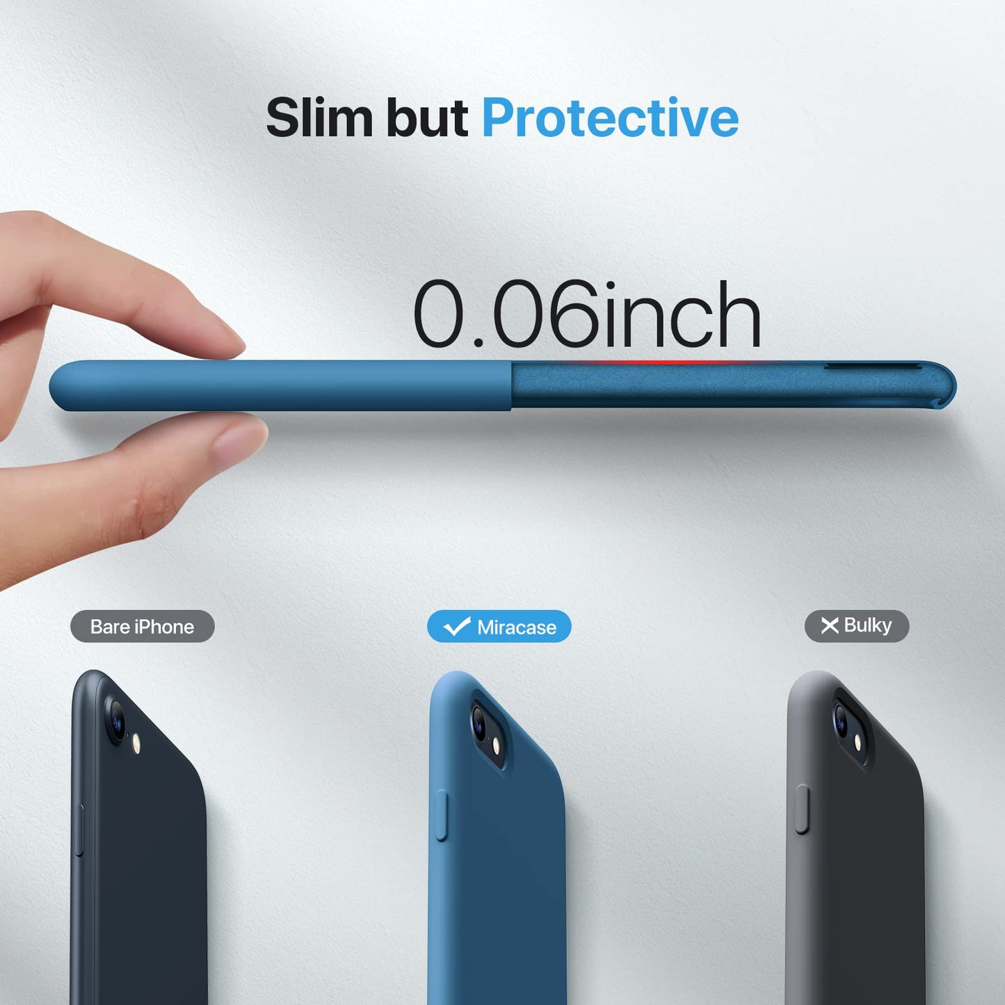 Miracase Capri Blue Slim Shockproof iPhone Case