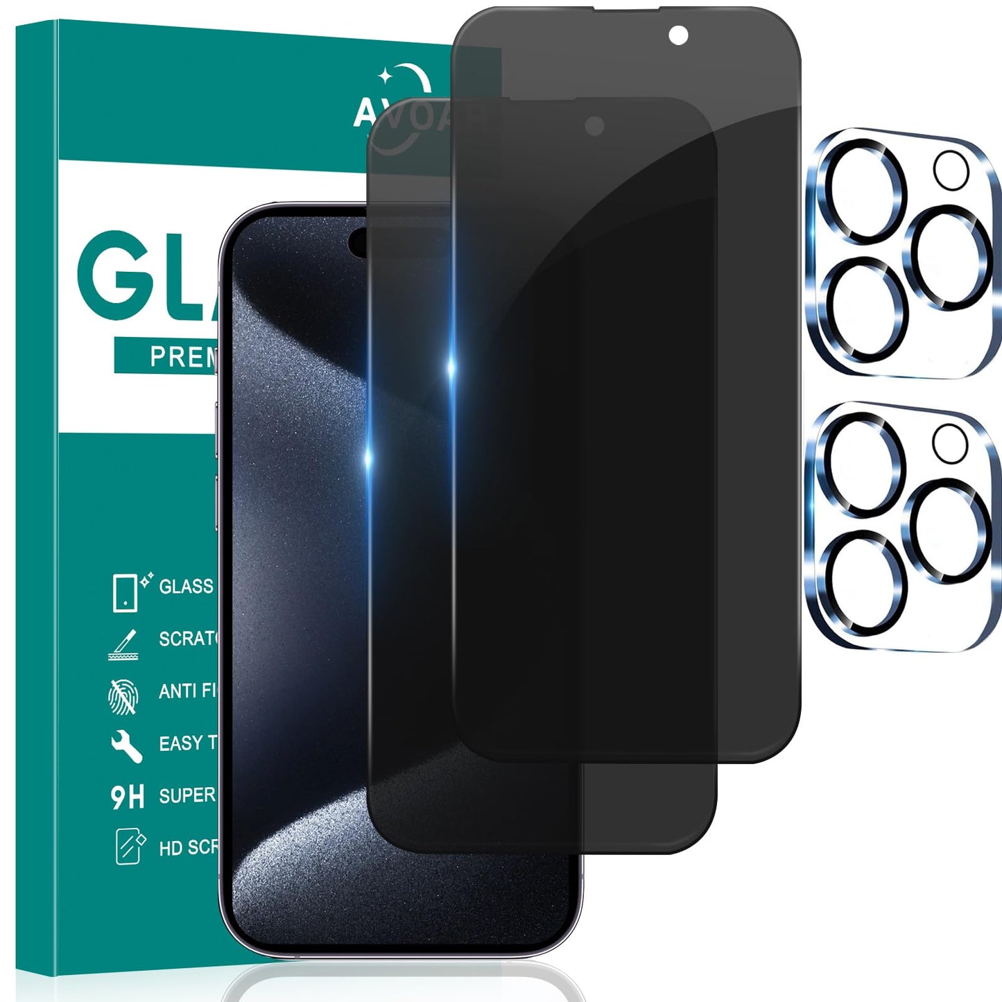 iGuard 2-Pack Privacy Screen Protector for iPhone 14/13 - Small Enterprise