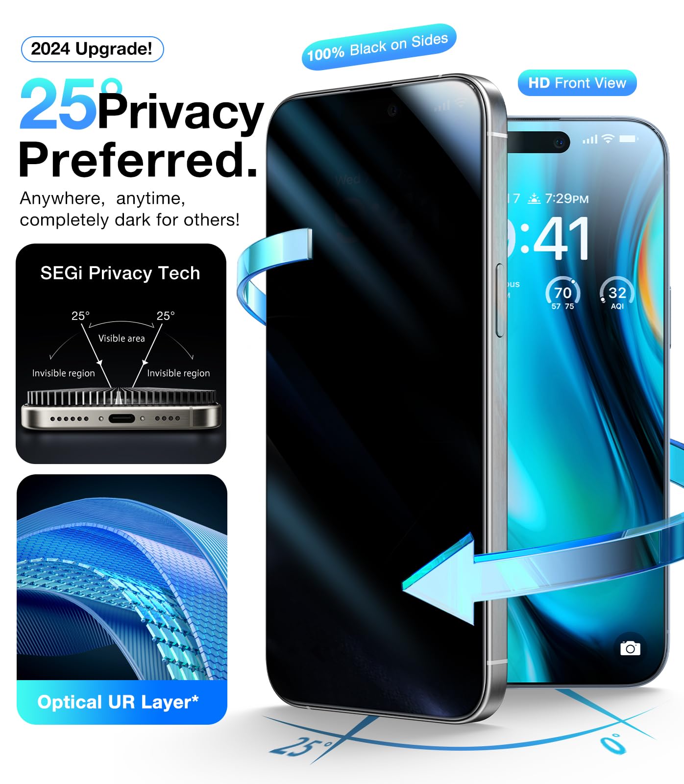 UltraGlass 9H+ Privacy Shield for iPhone 16 - Small Enterprise