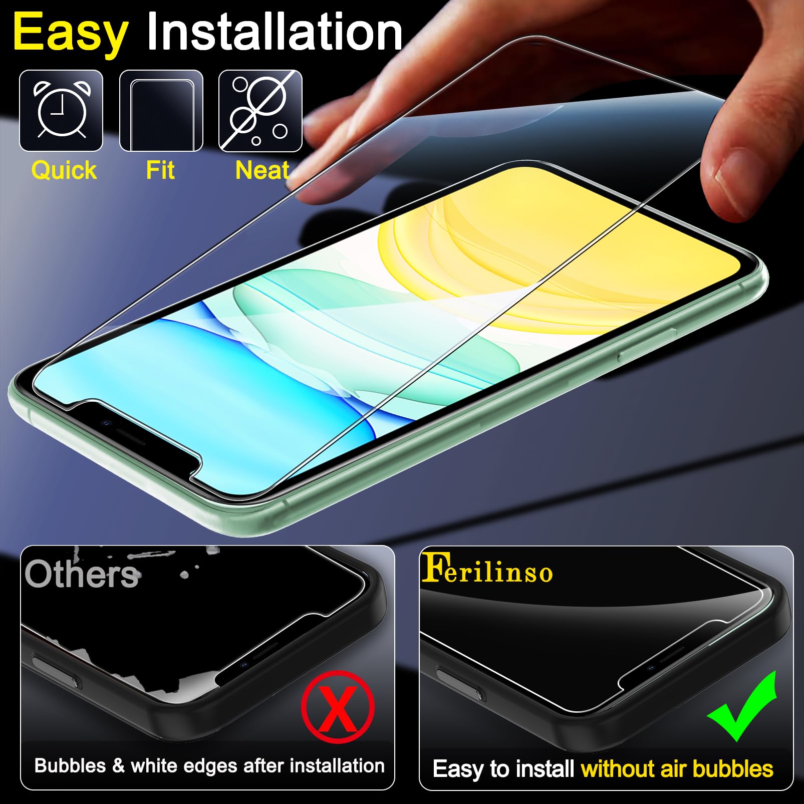 Ferilinso Privacy Screen Protector for iPhone - Small Enterprise