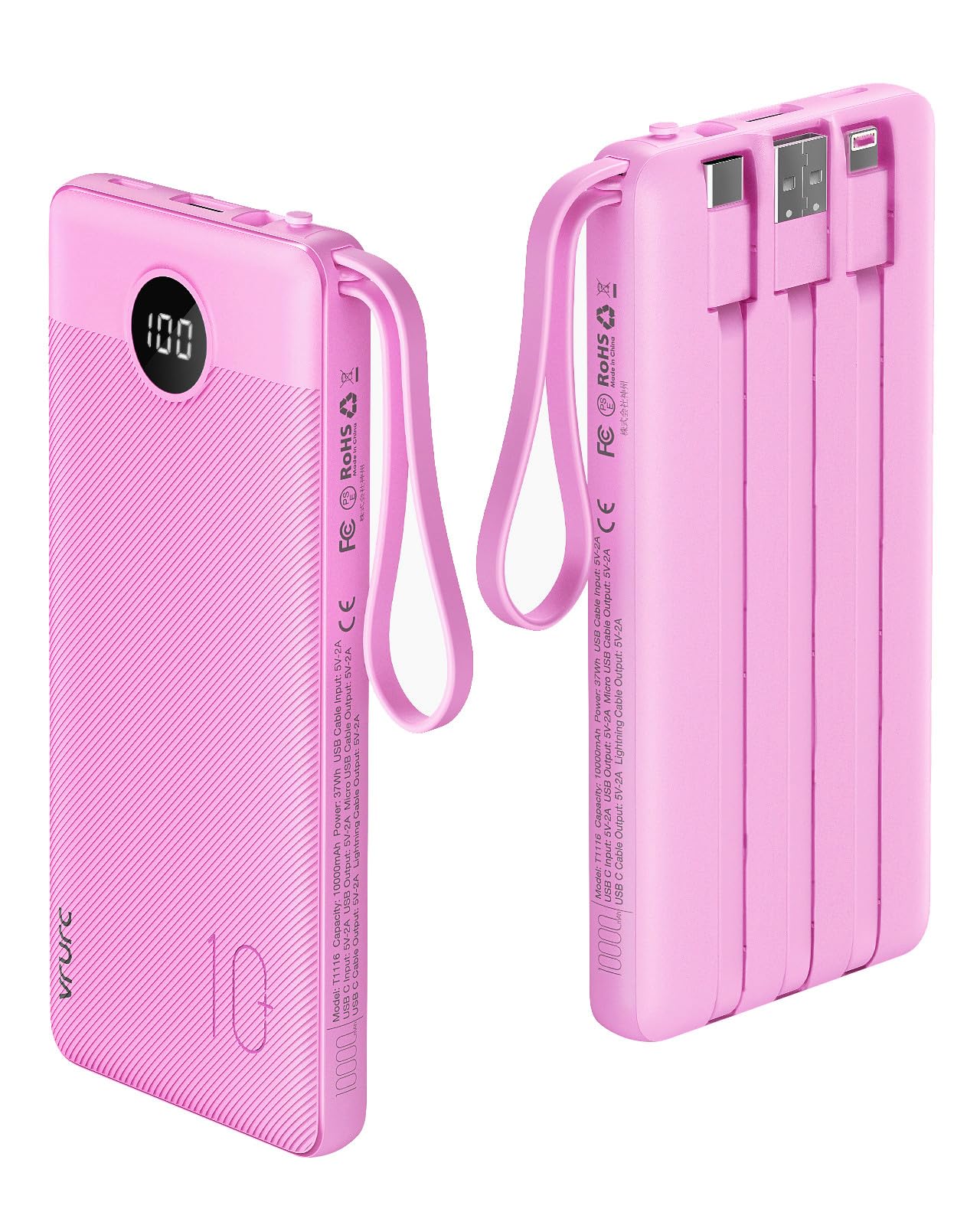 ChargeMate 10000mAh: Portable Power Bank for All Devices - Pink - Small Enterprise