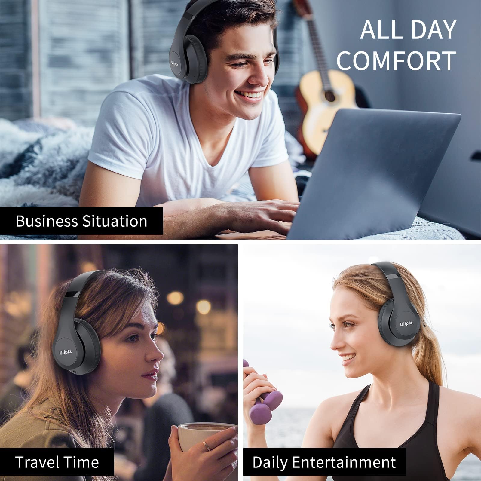 Uliptz HiFi Bluetooth Headphones - 65H Playtime - Small Enterprise