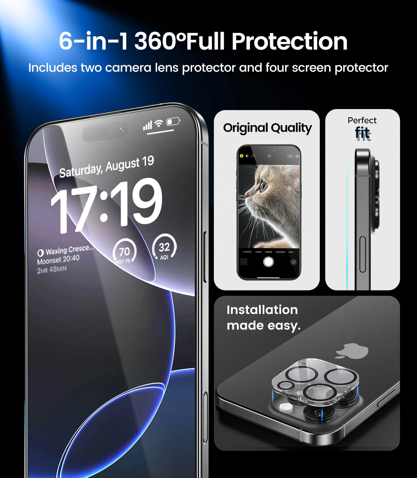 iPhone 13 4-Pack Privacy Glass Shield - Military Grade - Small Enterprise