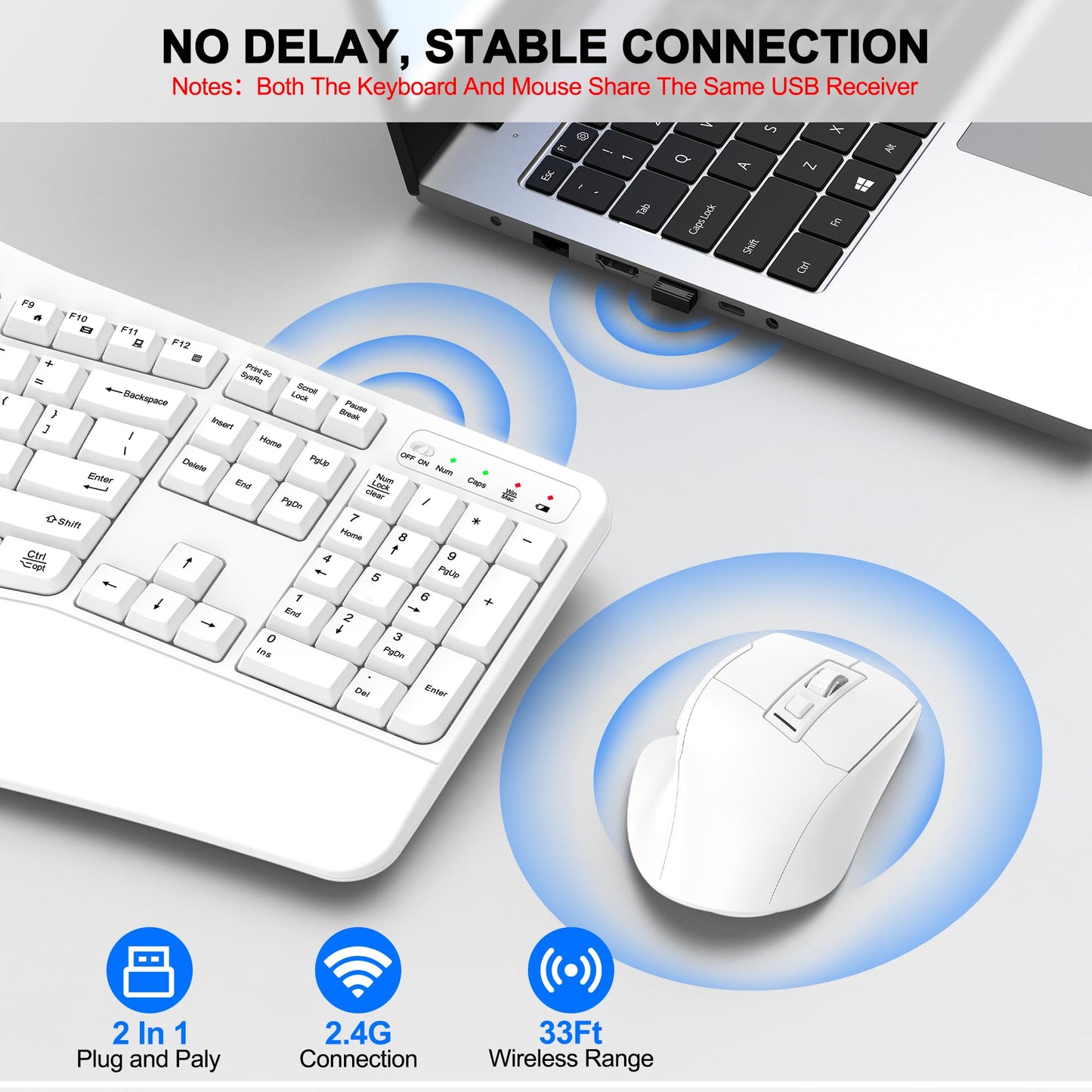 ErgoWave Duo: Wireless Keyboard & Mouse Set
