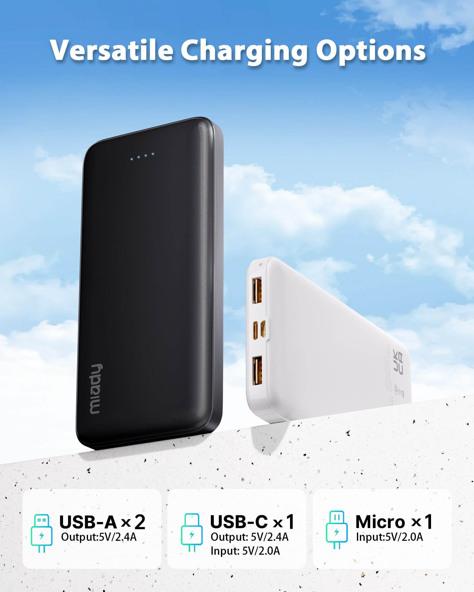 Miady Power Duo: 10K mAh USB-C Charger Pack - Small Enterprise