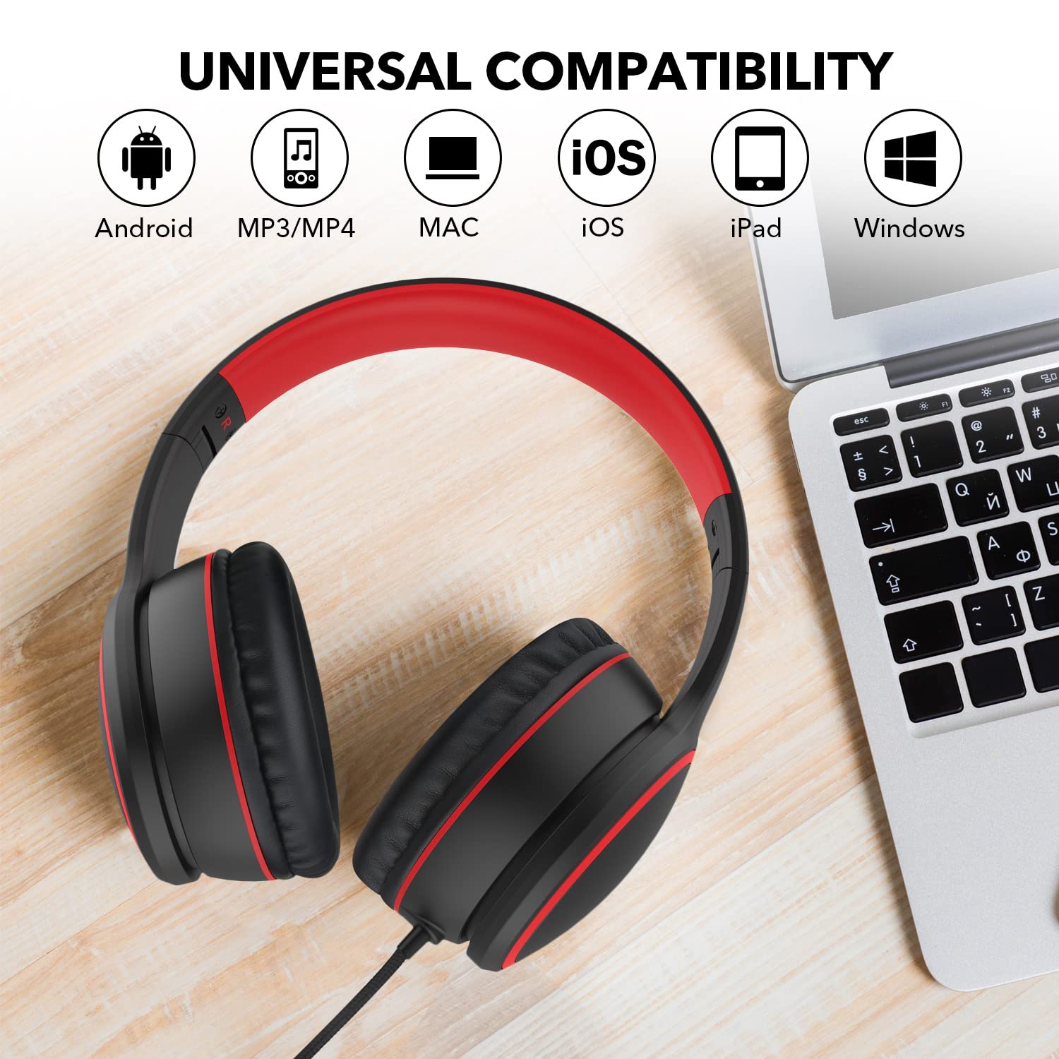 RORSOU R10 Foldable Bass Headphones with Mic - Small Enterprise