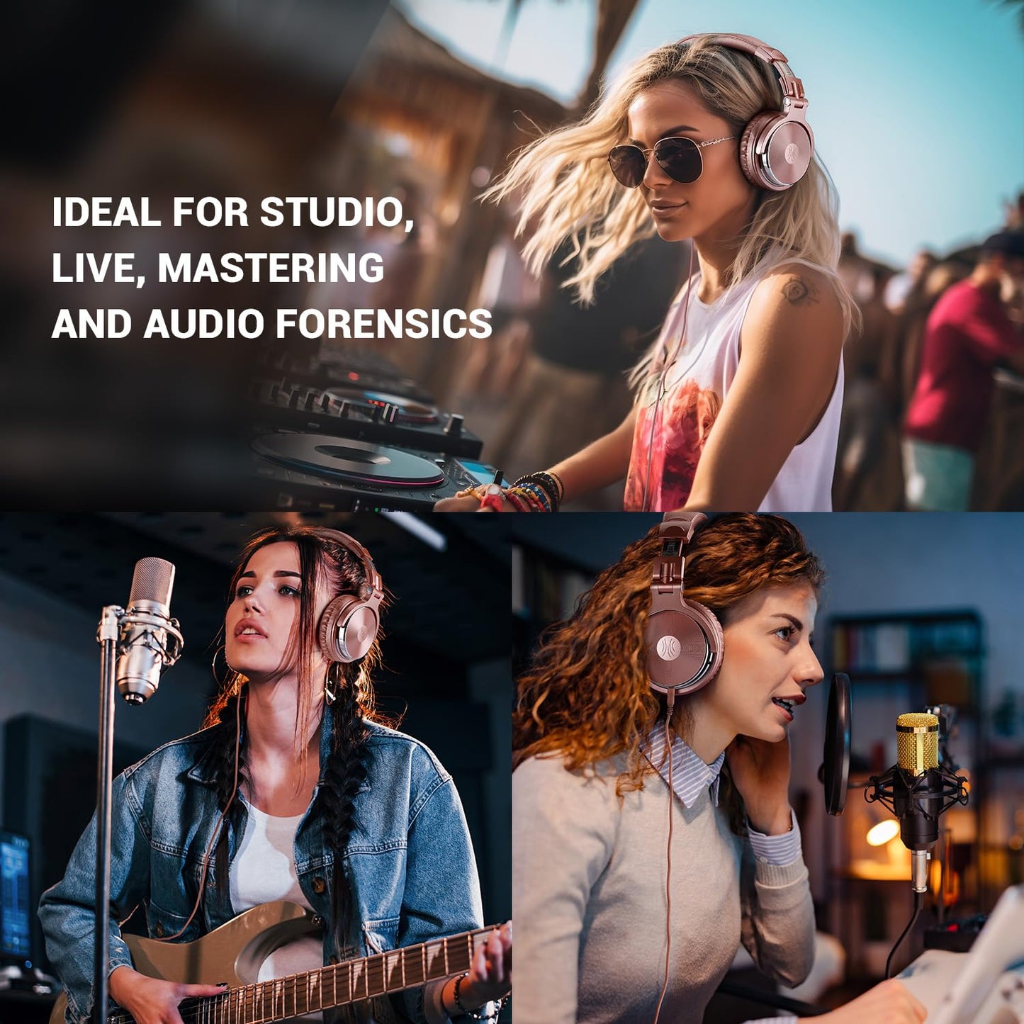 OneOdio Pro DJ Studio Over-Ear Headphones - Black