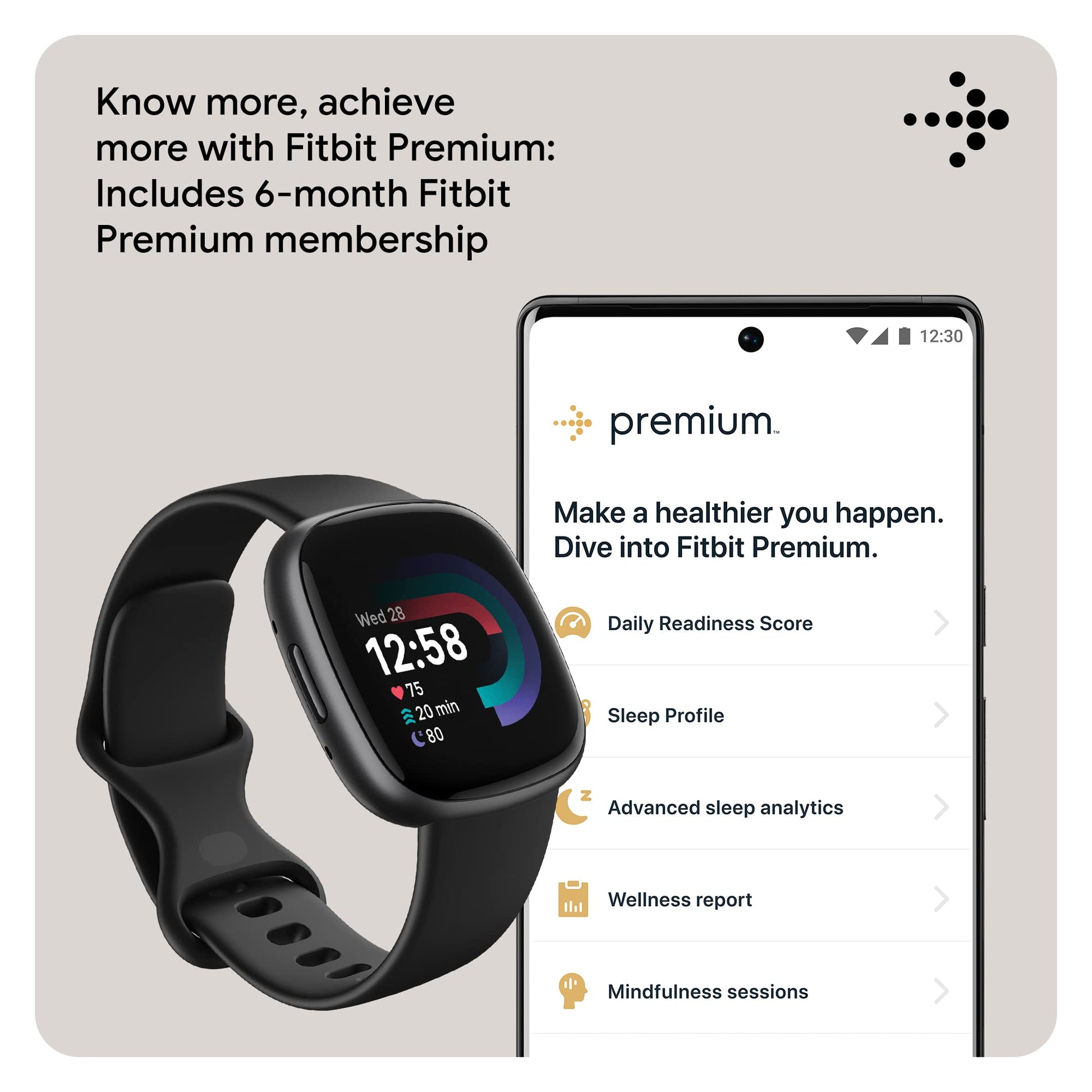 Fitbit Versa 4 Smartwatch - Health & Fitness Companion - Small Enterprise