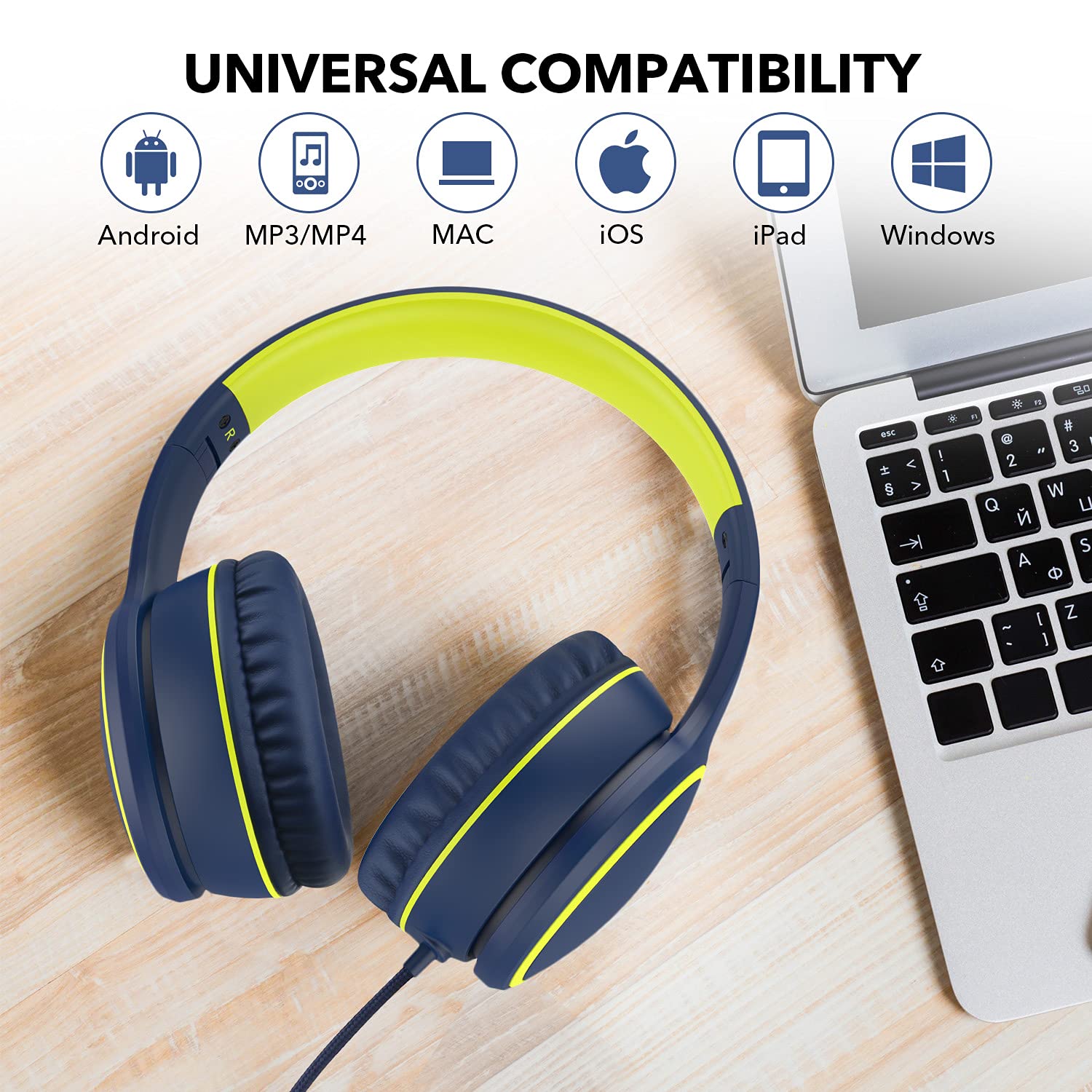 RORSOU R10 Foldable Bass Headphones with Mic - Small Enterprise