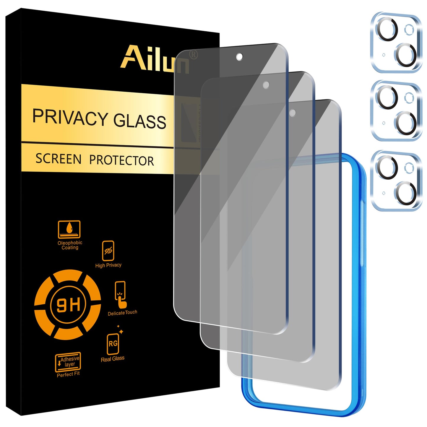 Ailun iPhone 16 Privacy & Lens Protector 3-Pack - Small Enterprise