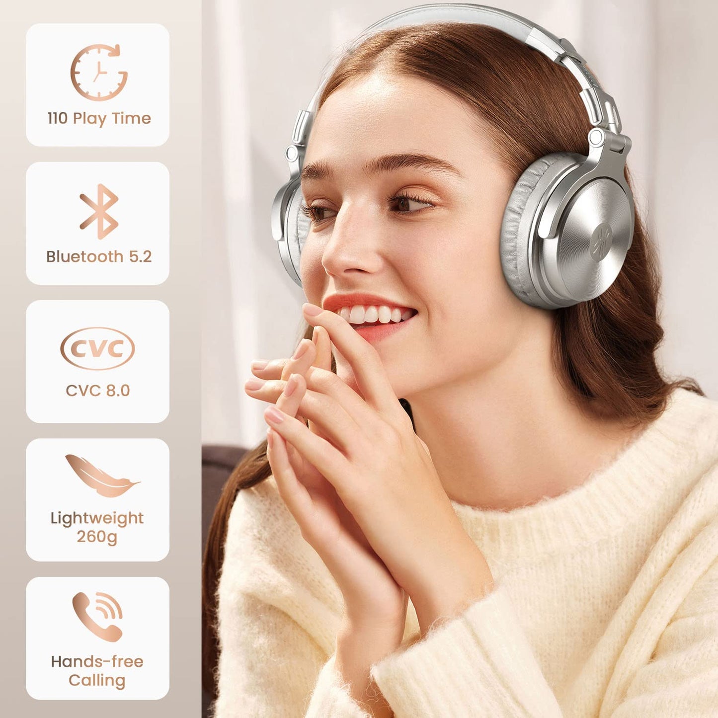 OneOdio ProC: 110Hr Bluetooth Foldable Bass Headset