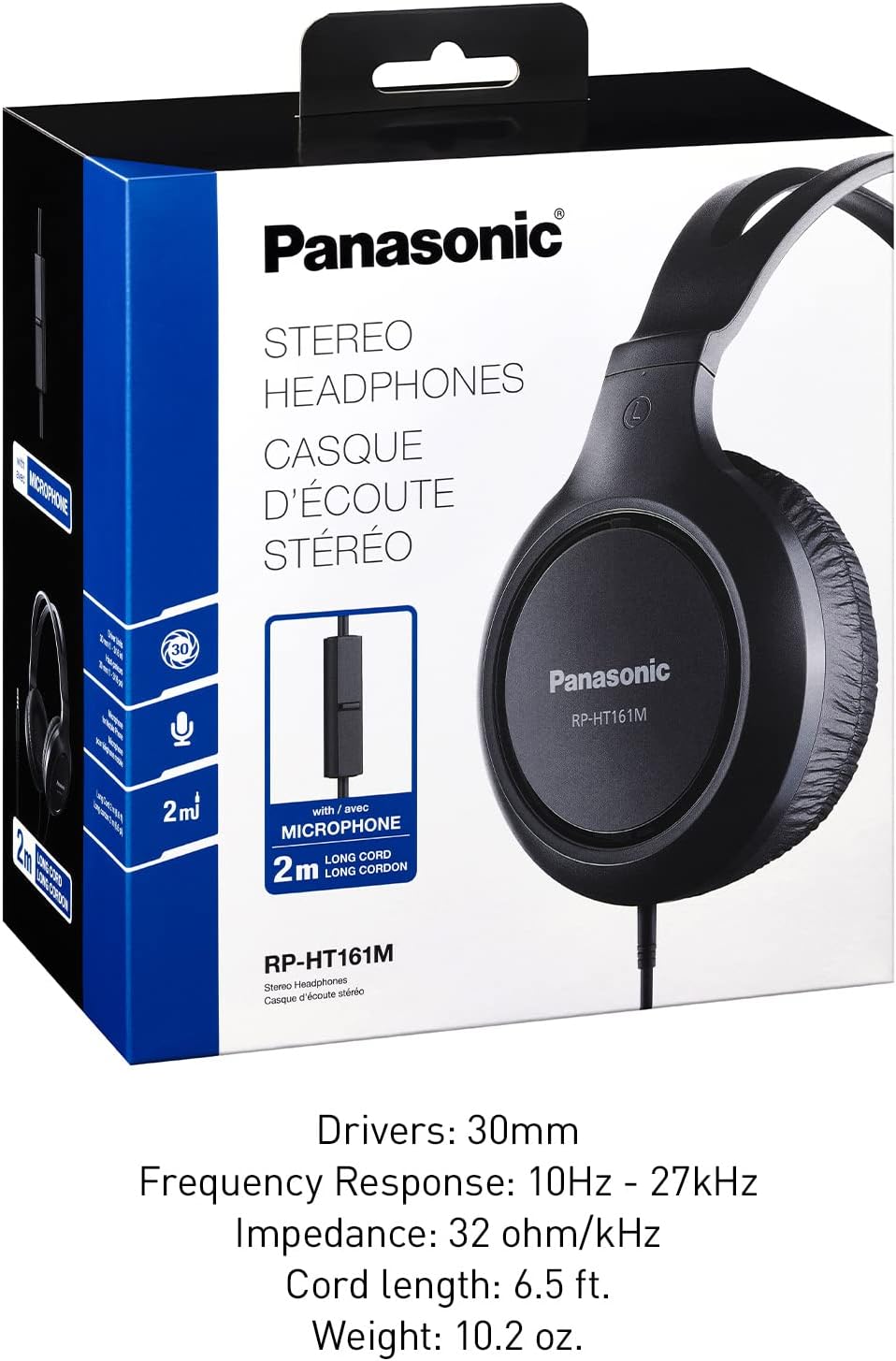 Panasonic RP-HT161-K: Lightweight Bass-Enhanced Headphones - Small Enterprise