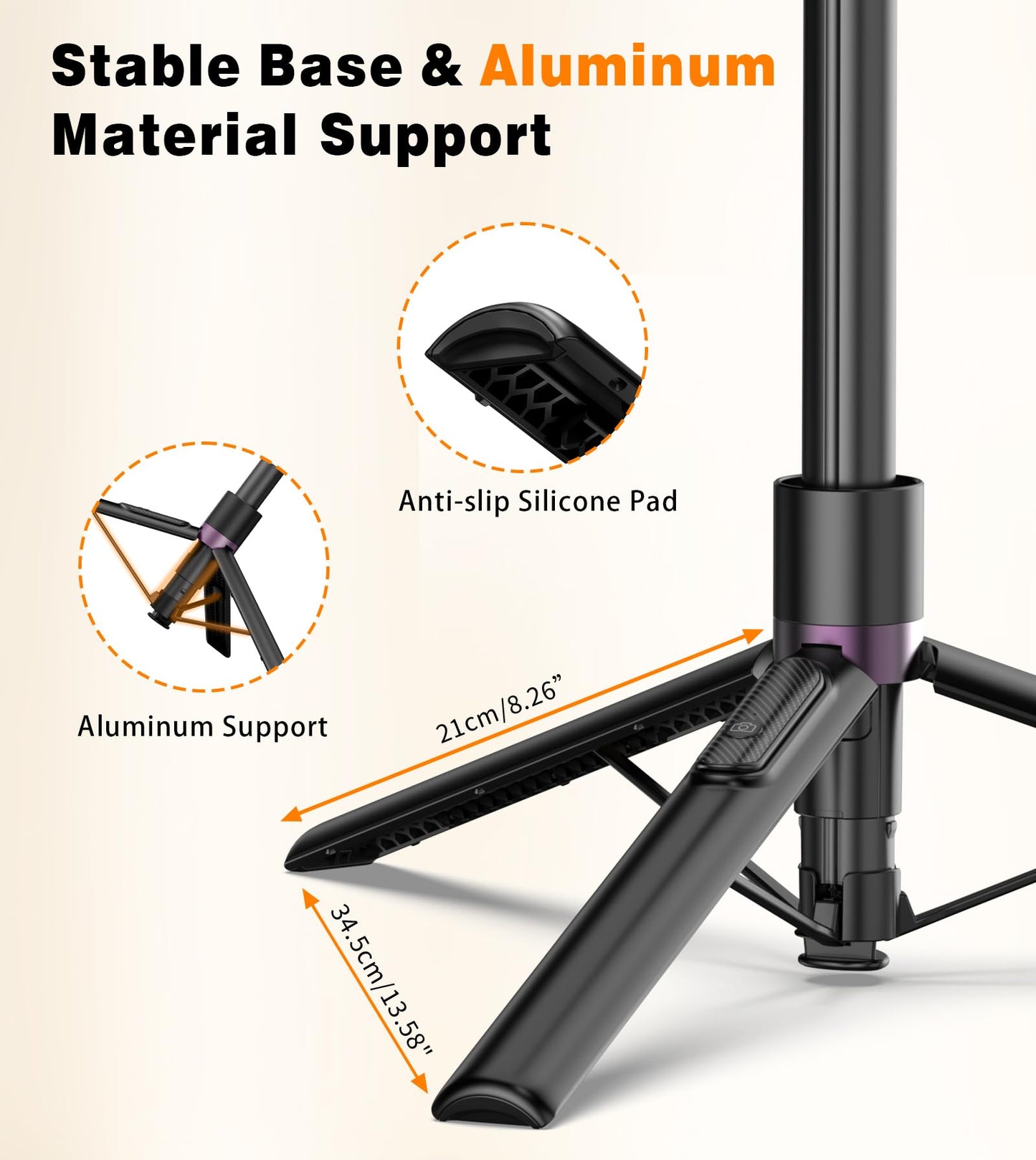 TONEOF MagFlex 68 Tripod Selfie Stick - Beige Gray - Small Enterprise