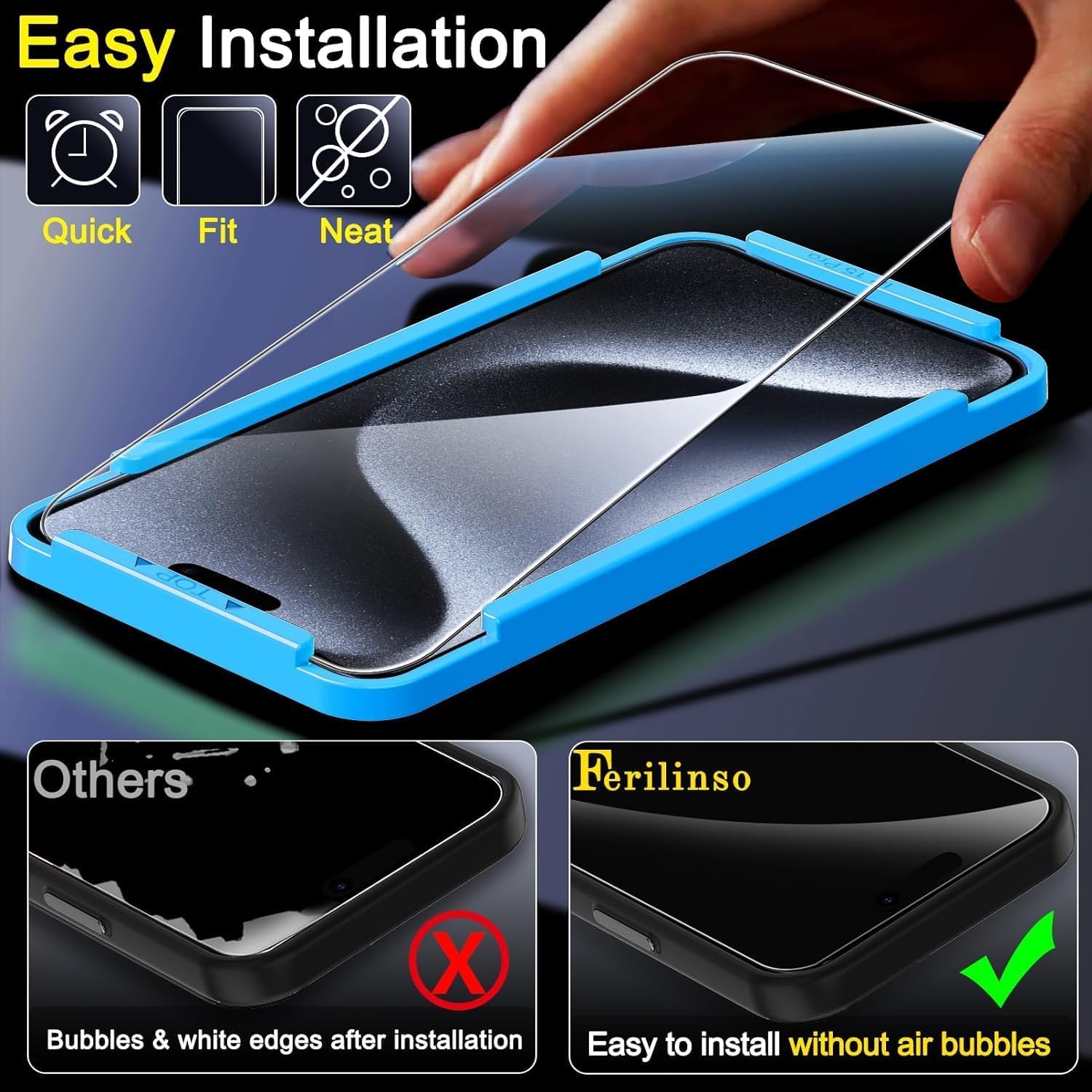Ferilinso Privacy Screen Protector for iPhone - Small Enterprise