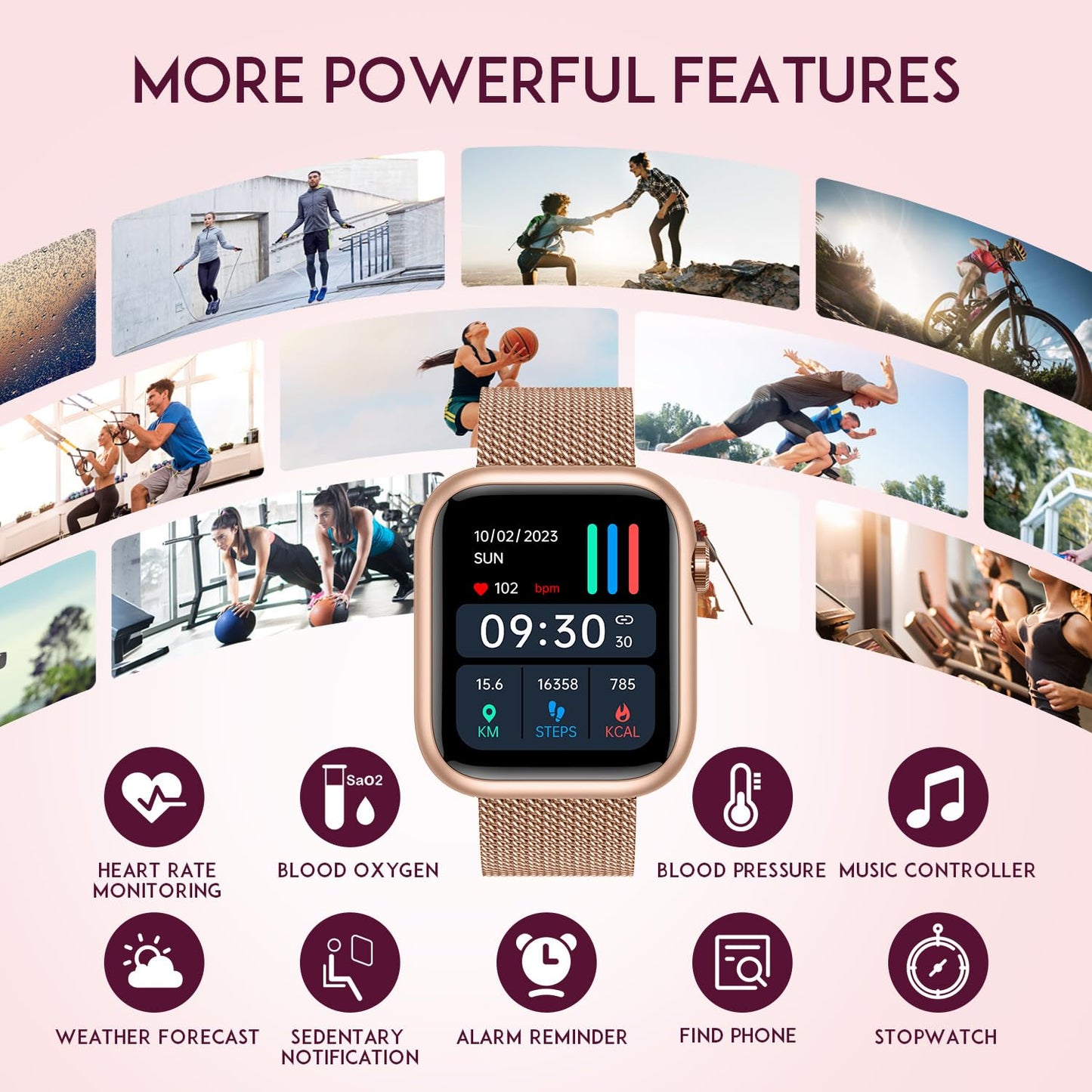 GoldFit Smartwatch: Women's Fitness Tracker & Caller - Small Enterprise