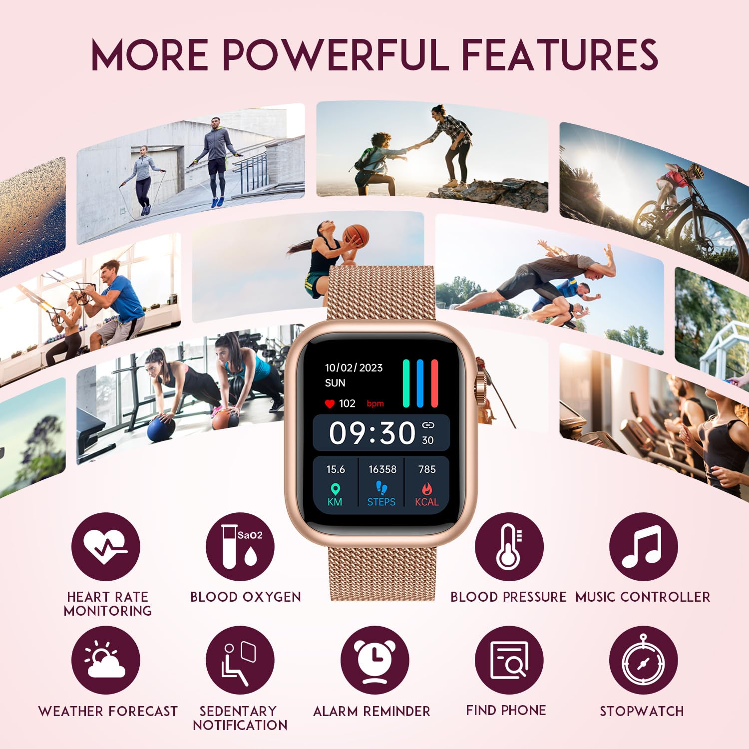 GoldFit Smartwatch: Women's Fitness Tracker & Caller - Small Enterprise