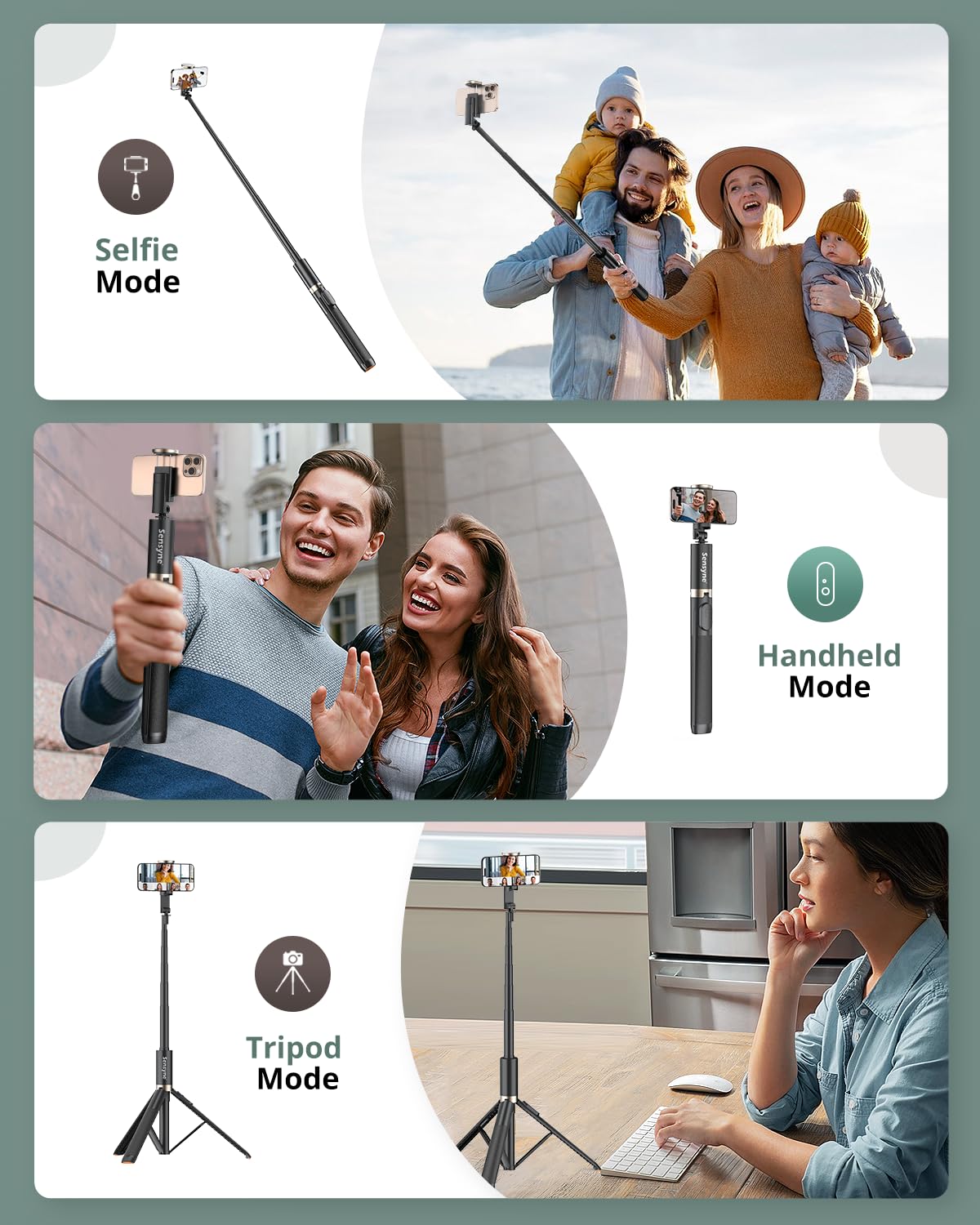 Sensyne 60 All-in-One Phone Tripod & Selfie Stick - Small Enterprise