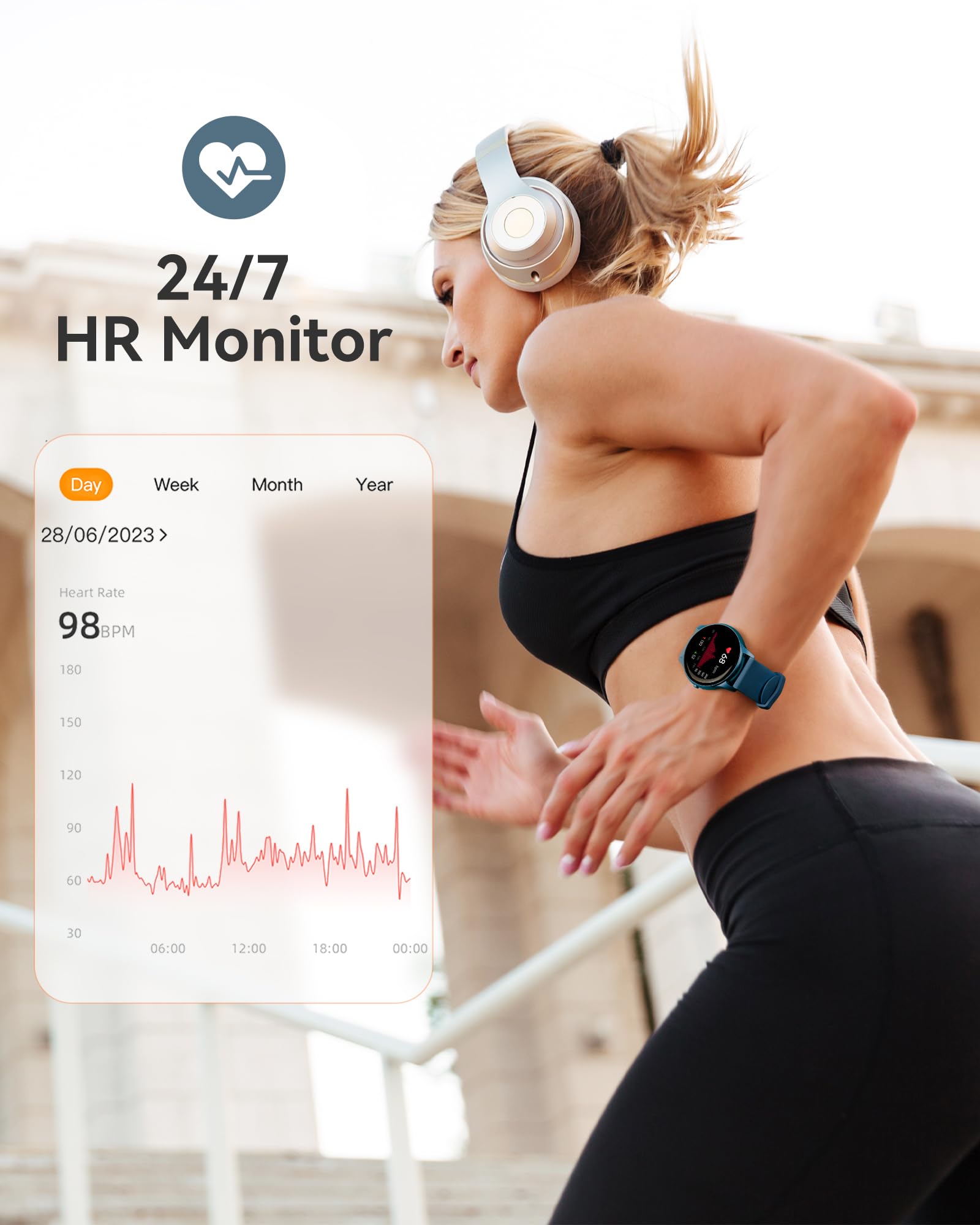 SportyPink Smartwatch - 5ATM, Fitness Tracker, HR Monitor - Small Enterprise