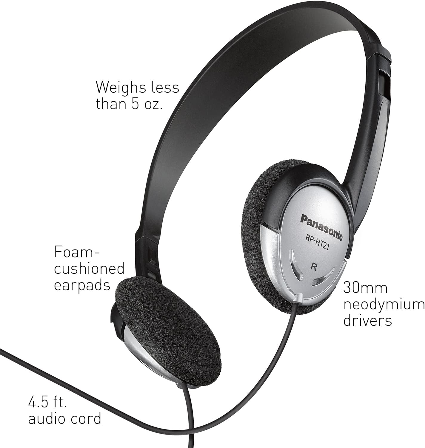 Panasonic RP-HT161-K: Lightweight Bass-Enhanced Headphones - Small Enterprise