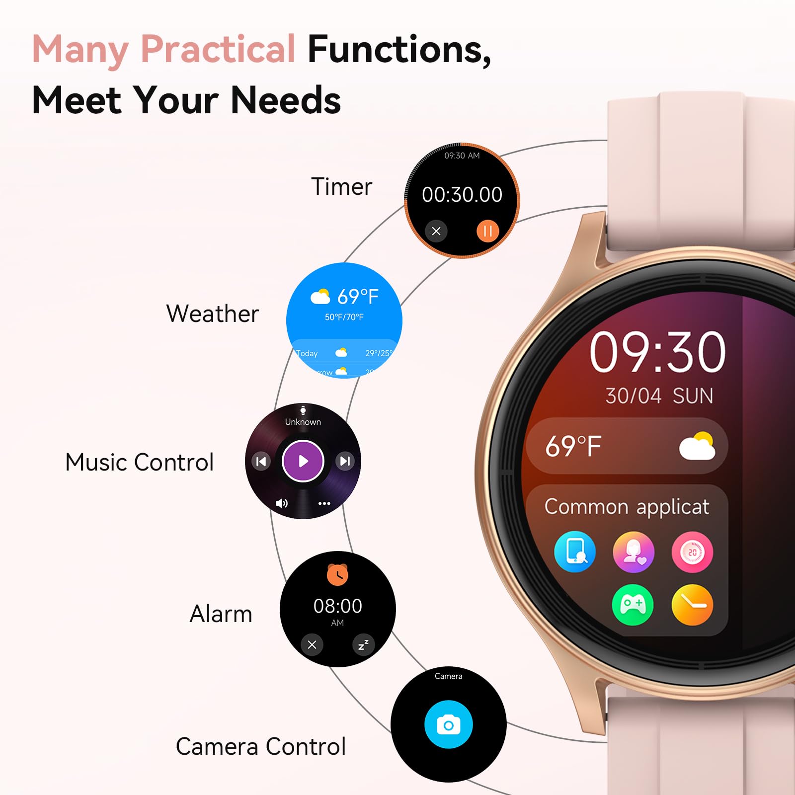 PinkFit Smartwatch - 2 Bands, 7-day Battery - Small Enterprise