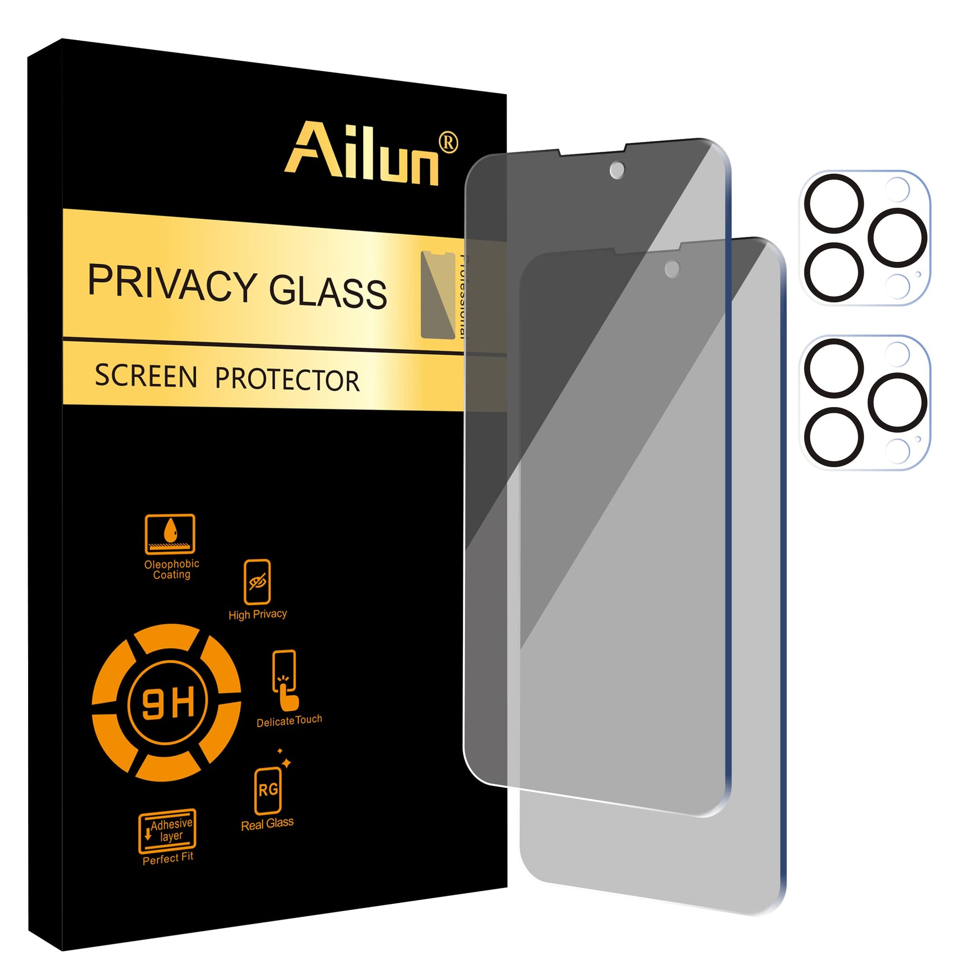 Ailun iPhone 16 Privacy & Lens Protector 3-Pack - Small Enterprise
