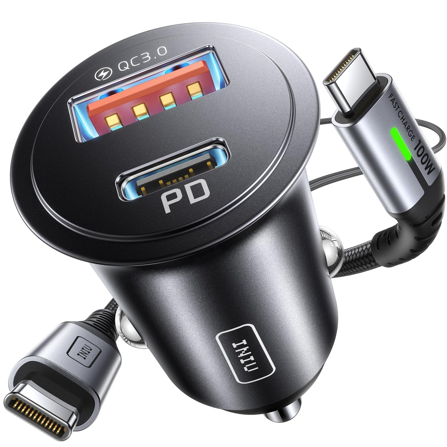 INIU 60W Turbo Car Charger: Fast Charge Adapter +