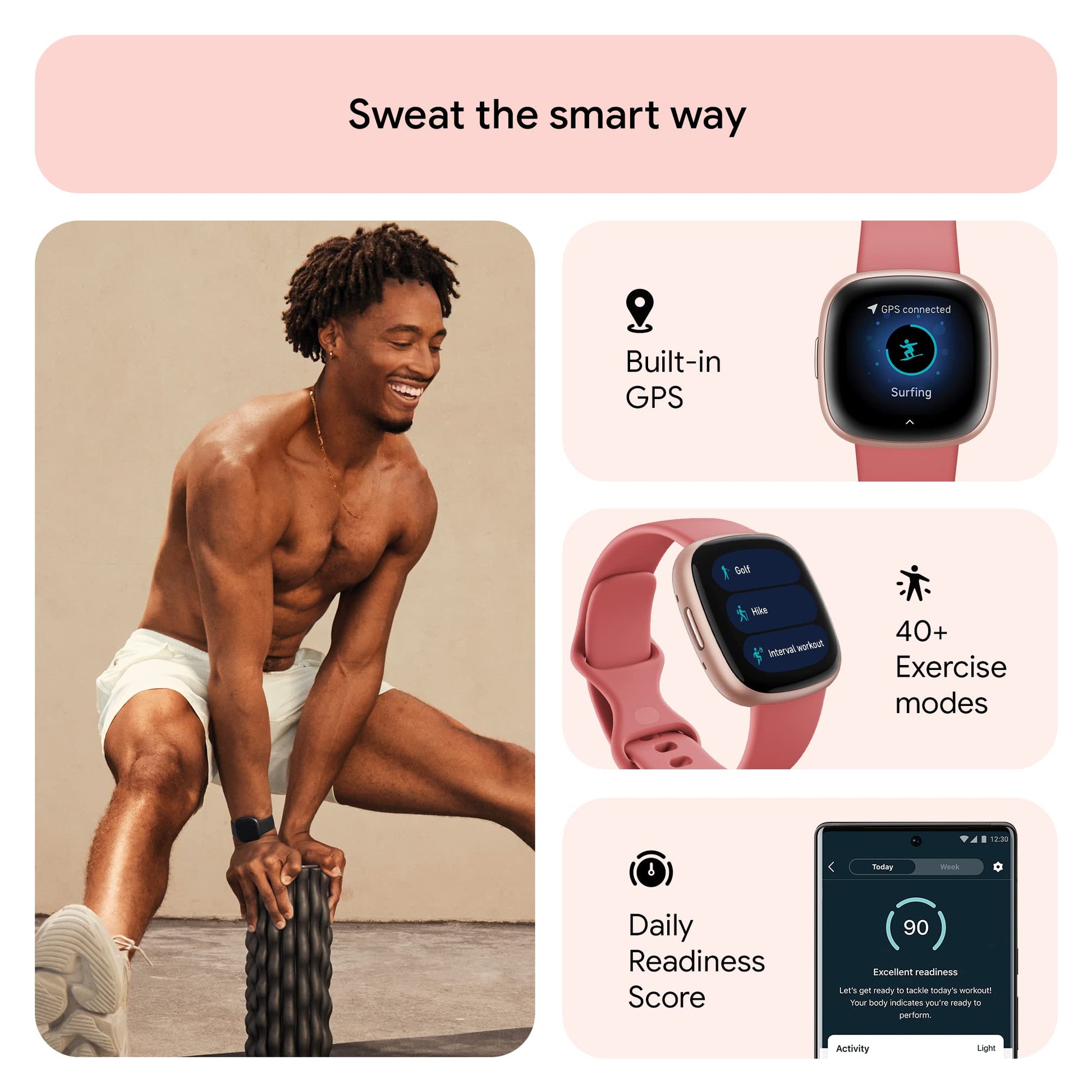 Fitbit Versa 4 Smartwatch - Health & Fitness Companion - Small Enterprise
