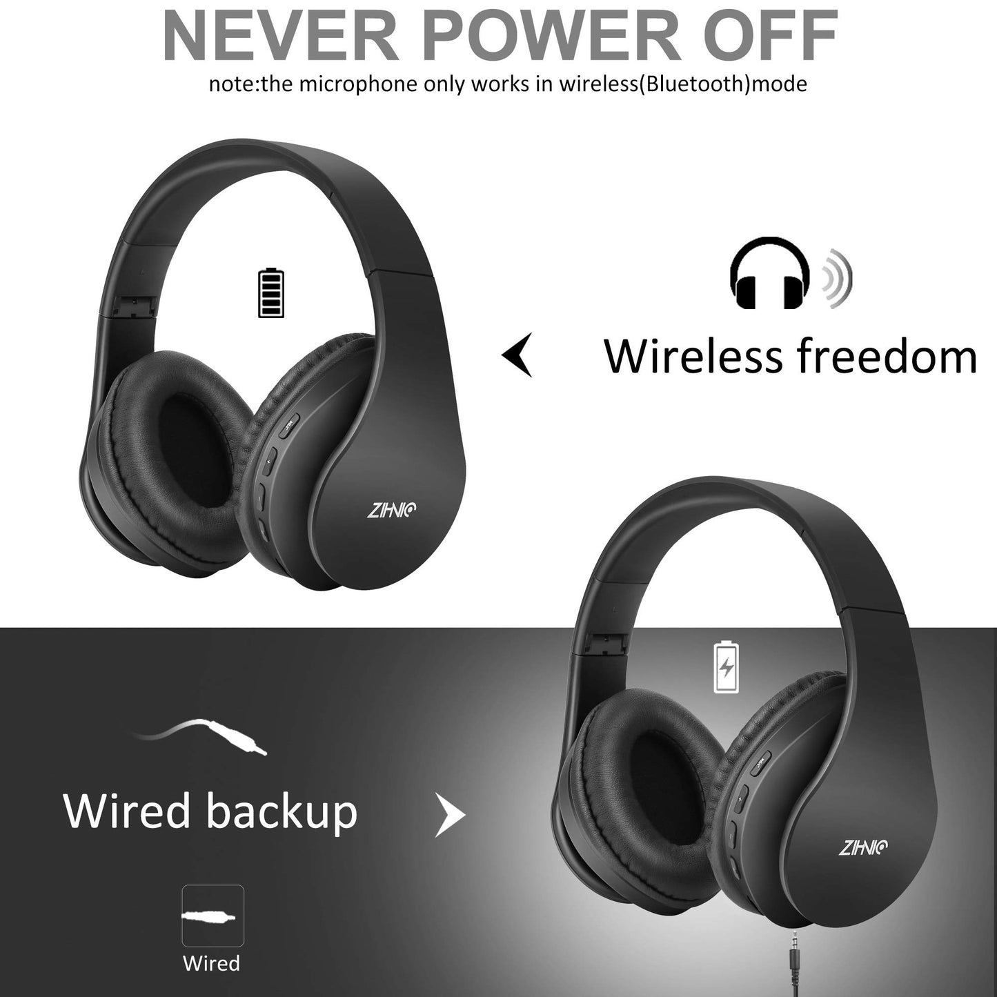 ZIHNIC RoseGold Bluetooth Over-Ear Headphones - Small Enterprise